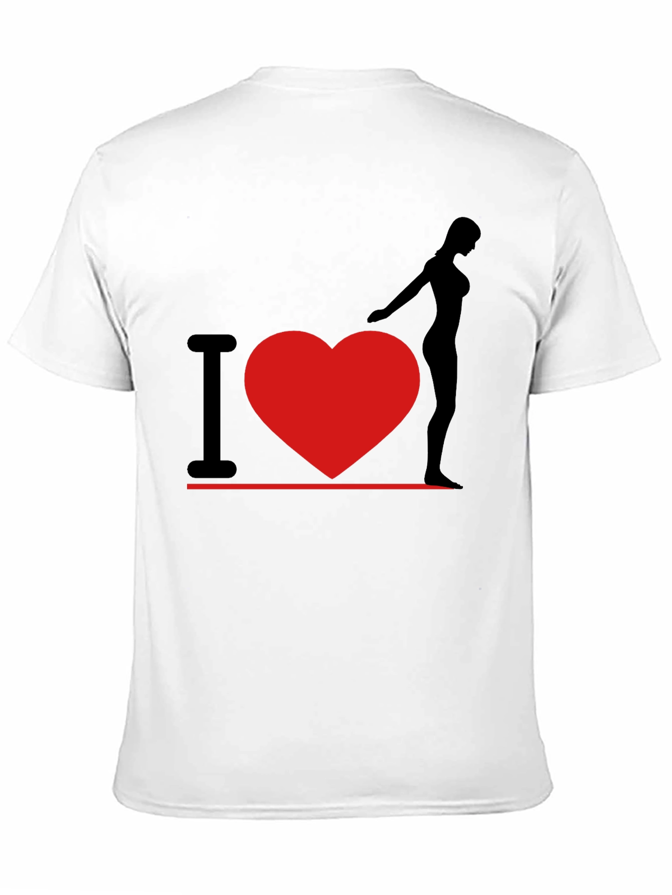 Black I Heart Woman T-Shirt - Black, Graphic Tee view 11