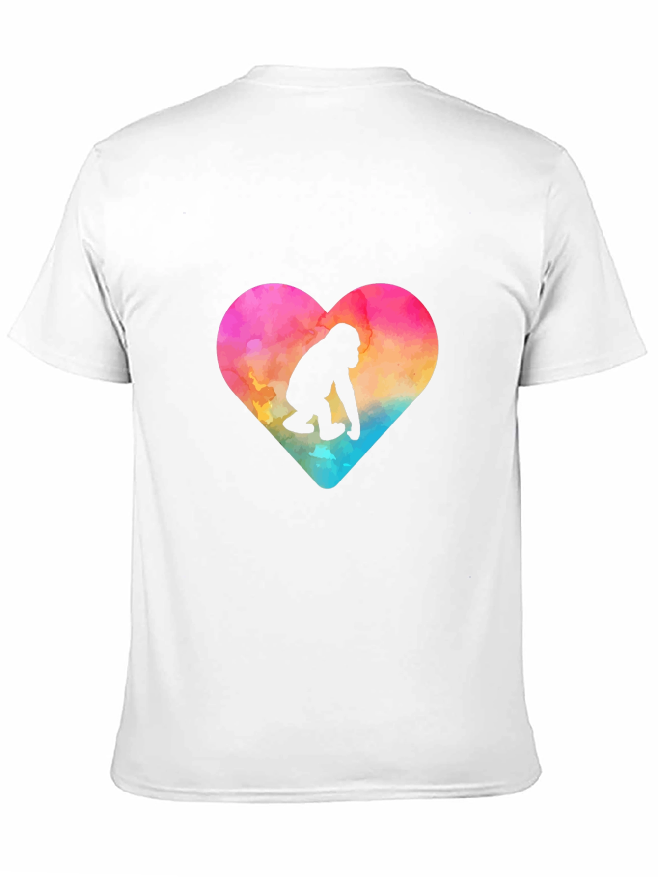 Black Watercolor Gorilla Heart Graphic Tee view 11