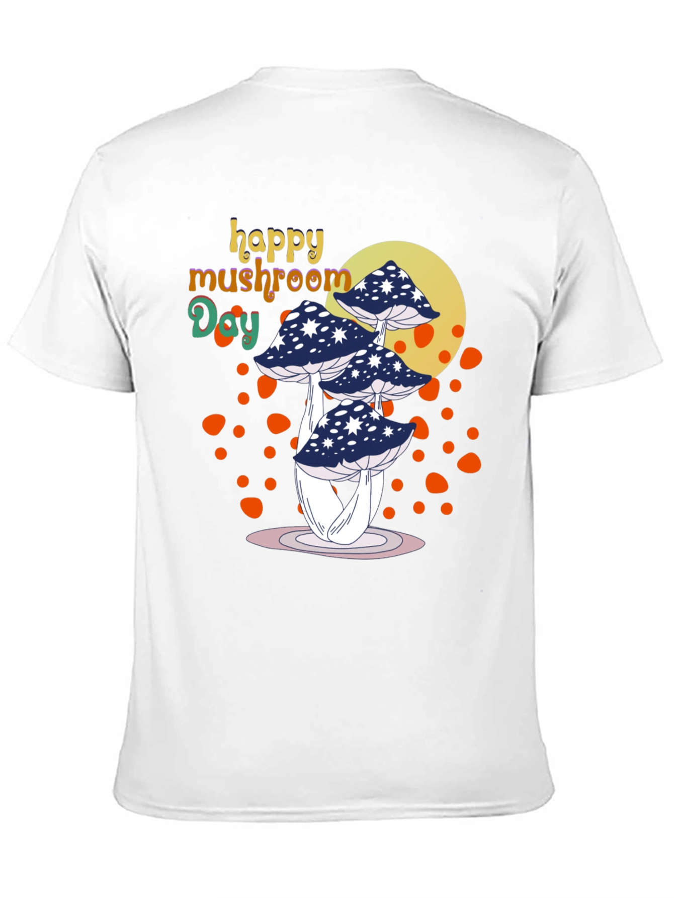 Black Happy Mushroom Day T-Shirt - Unique Graphic Tee view 11