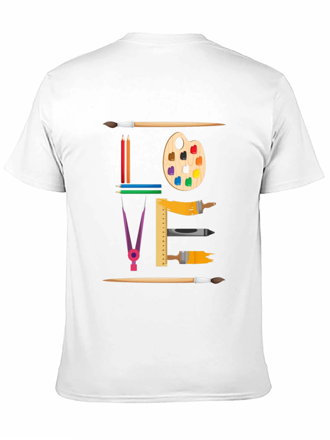 Black Artistic Love Graphic T-Shirt view 11