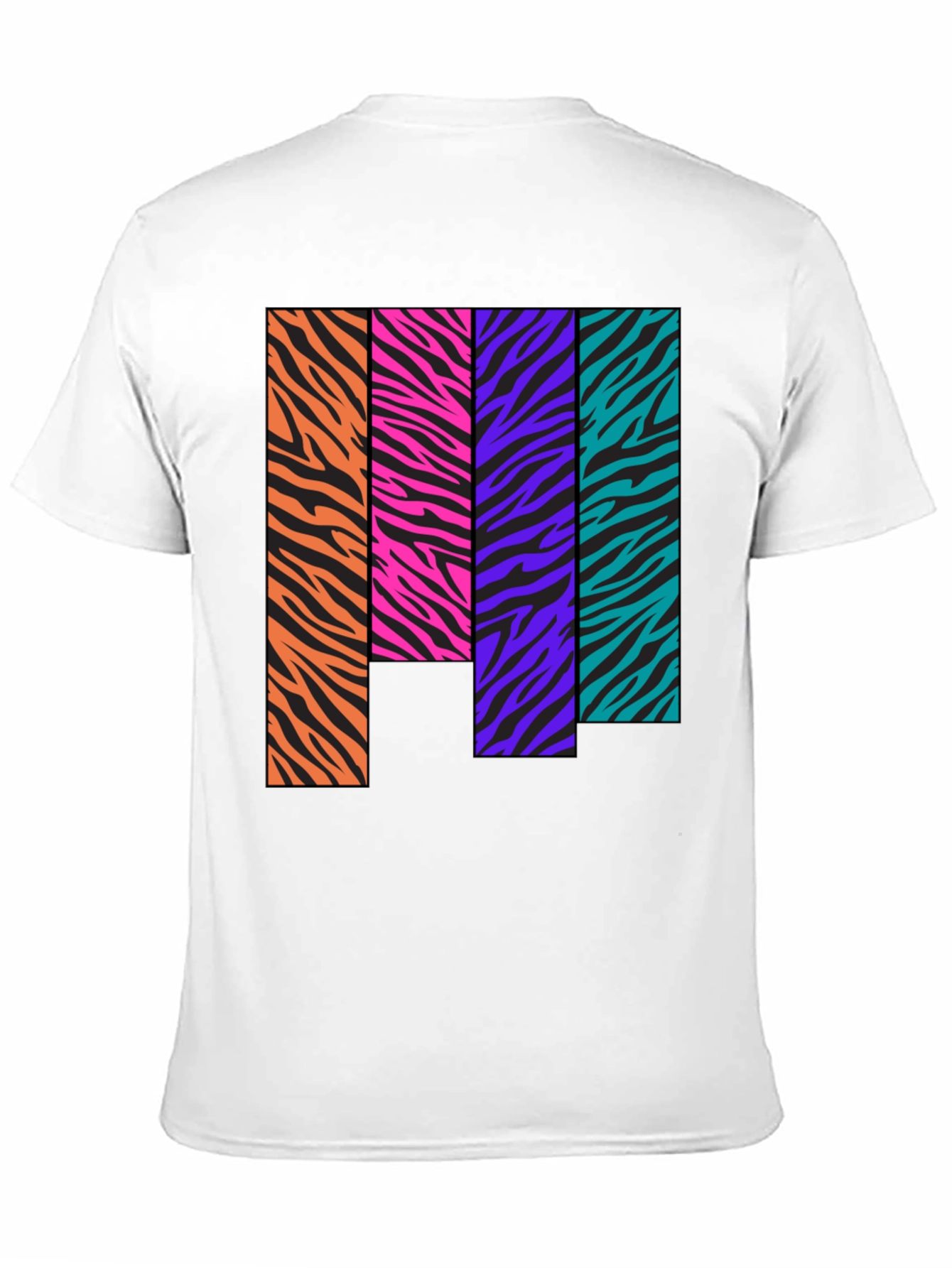Black Retro Zebra Stripe Block Tee view 11