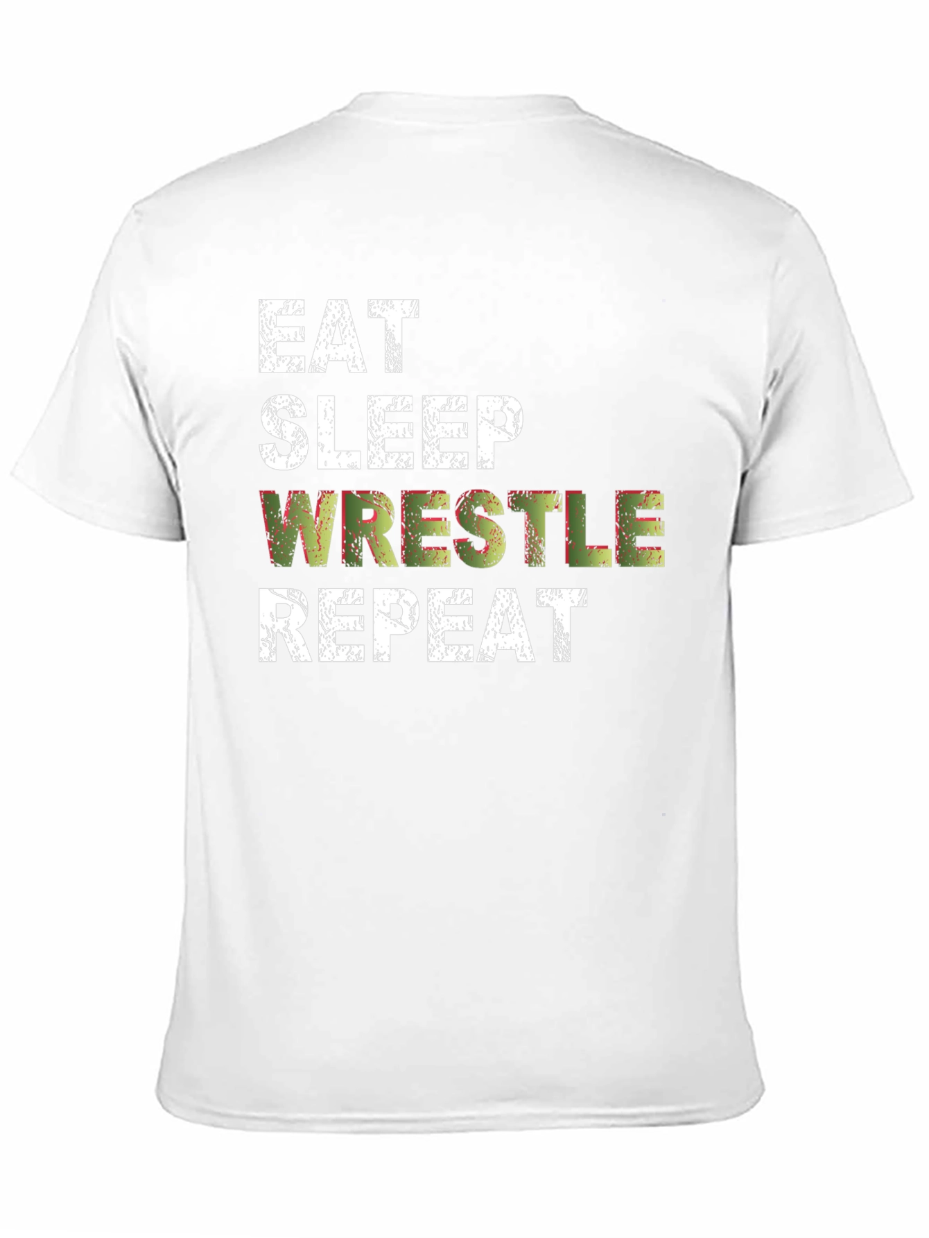 Black Eat Sleep Wrestle Repeat Black T-Shirt view 11