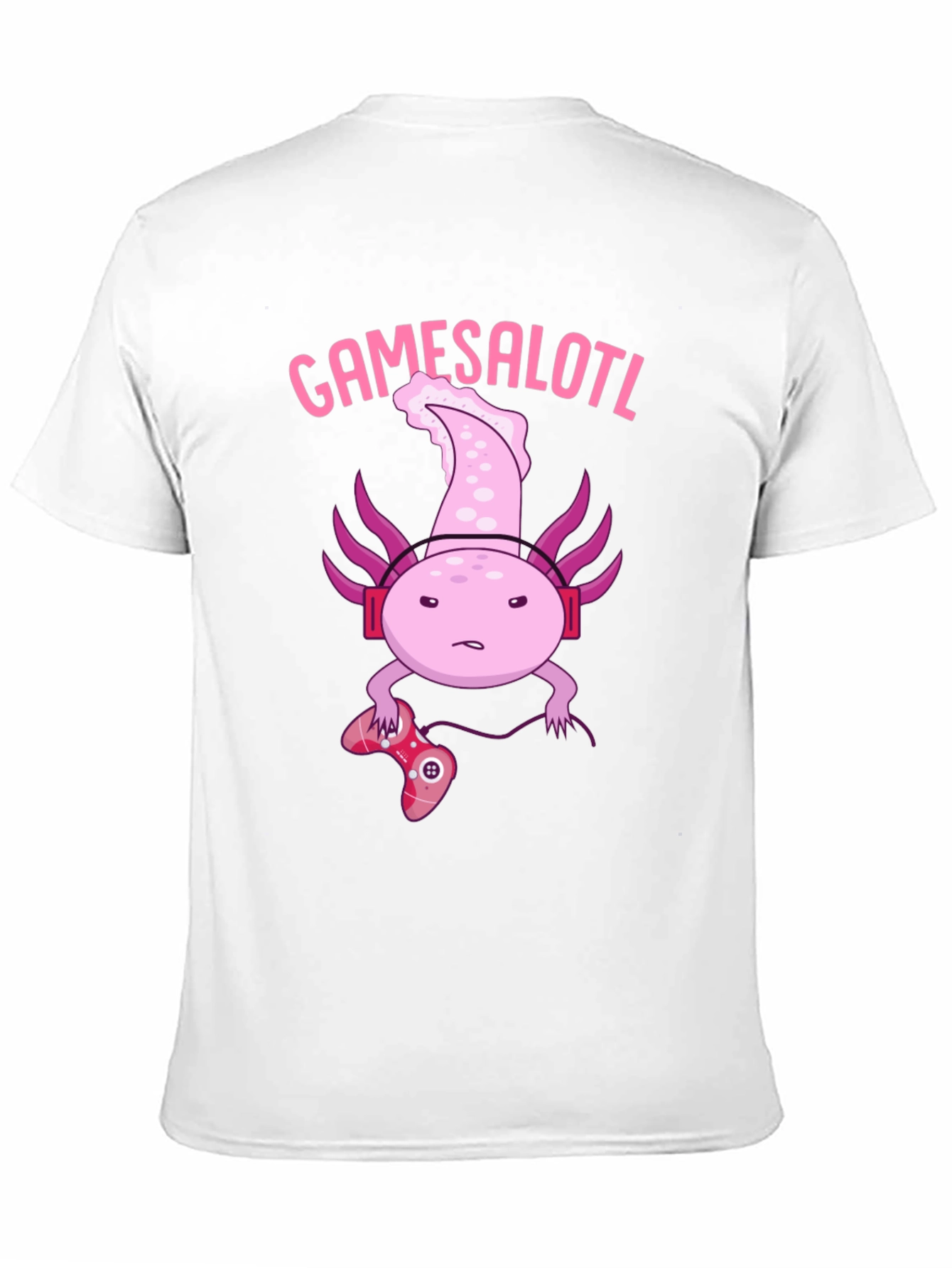 Black Gamesalotl Gamer Axolotl Black Graphic T-Shirt view 11