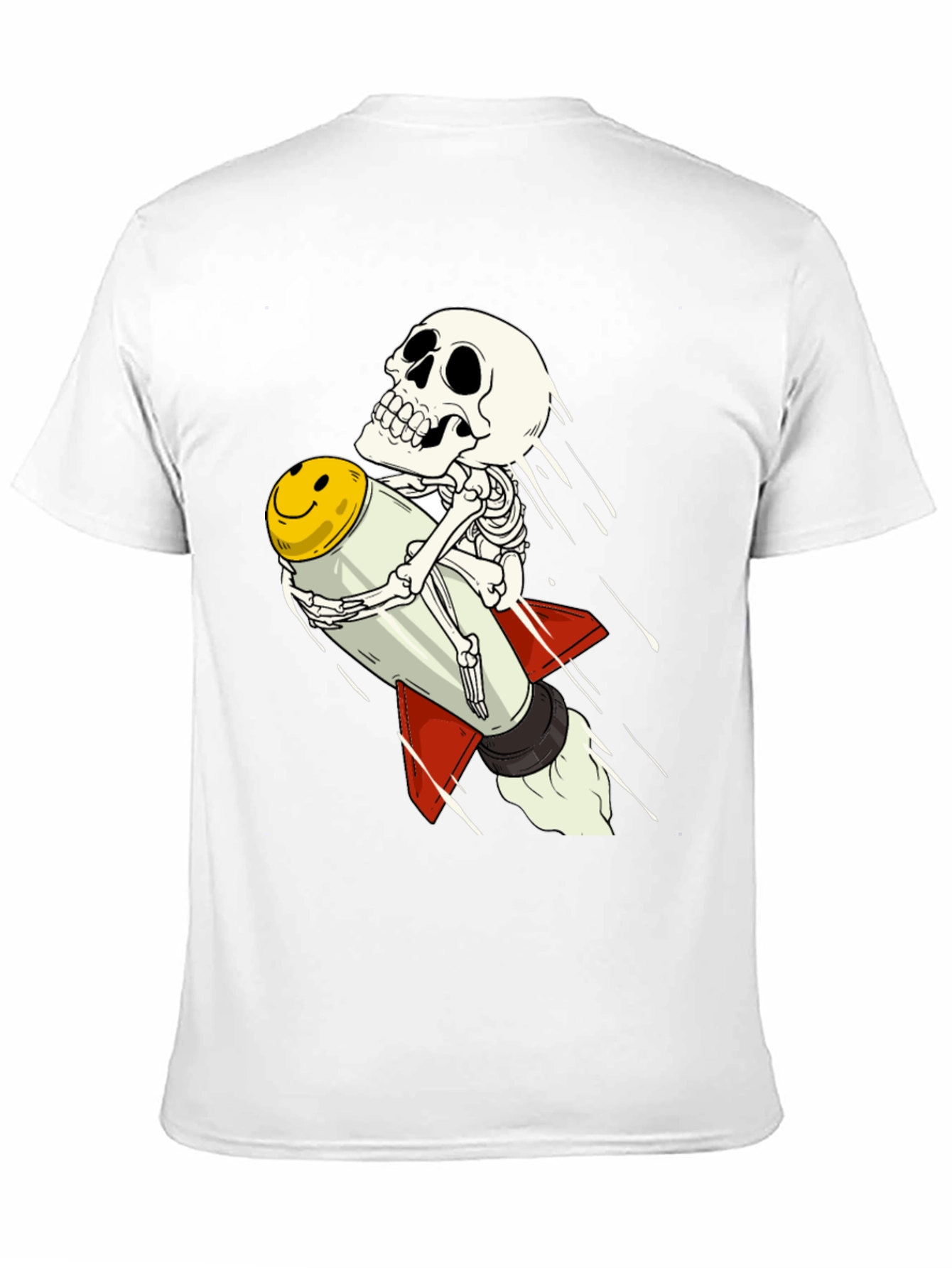 Black Skeleton Rocket Rider T-Shirt - Black Cotton Tee view 11