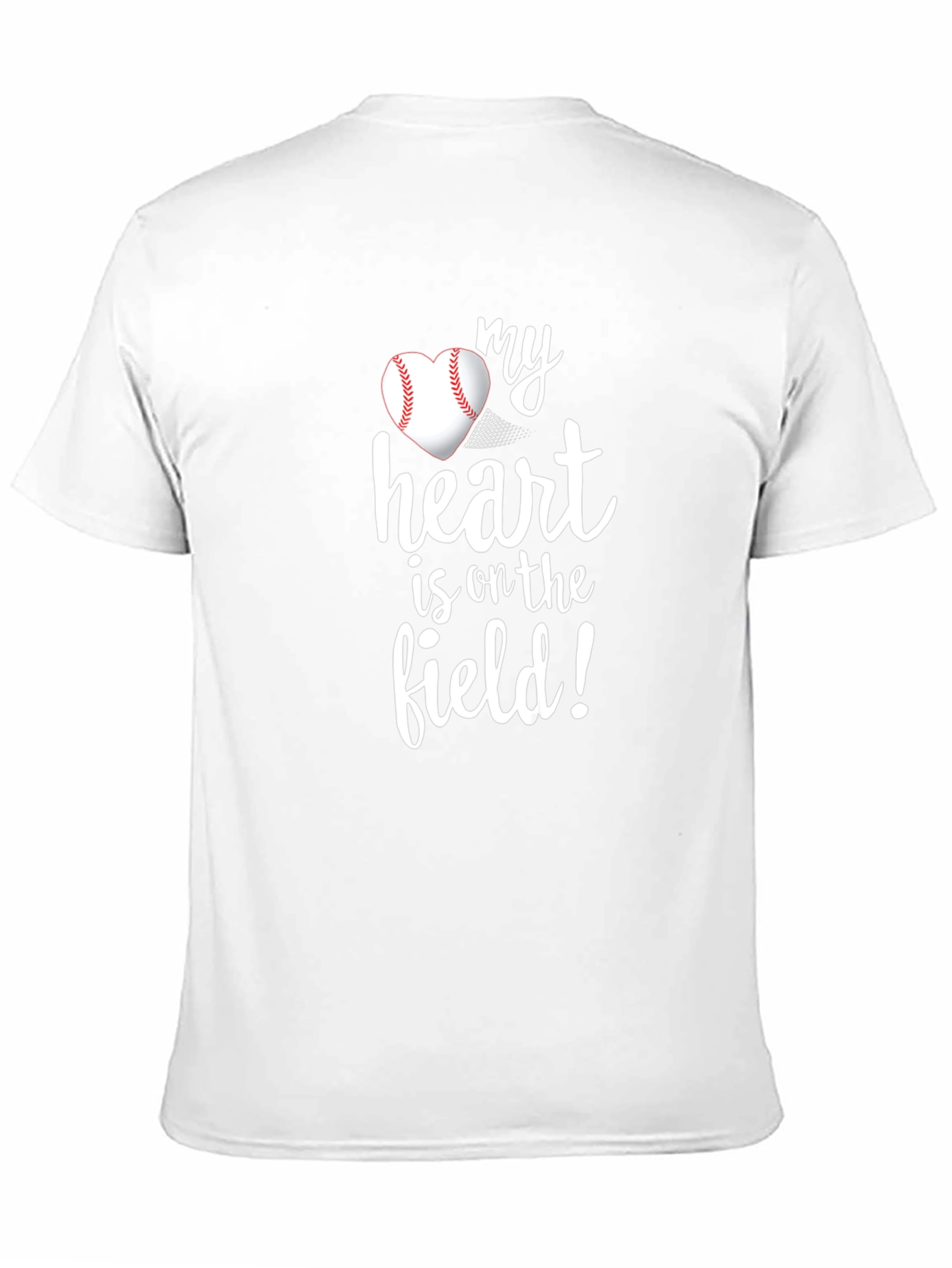 Black Baseball Heart T-Shirt - My Heart is on the Field! view 11