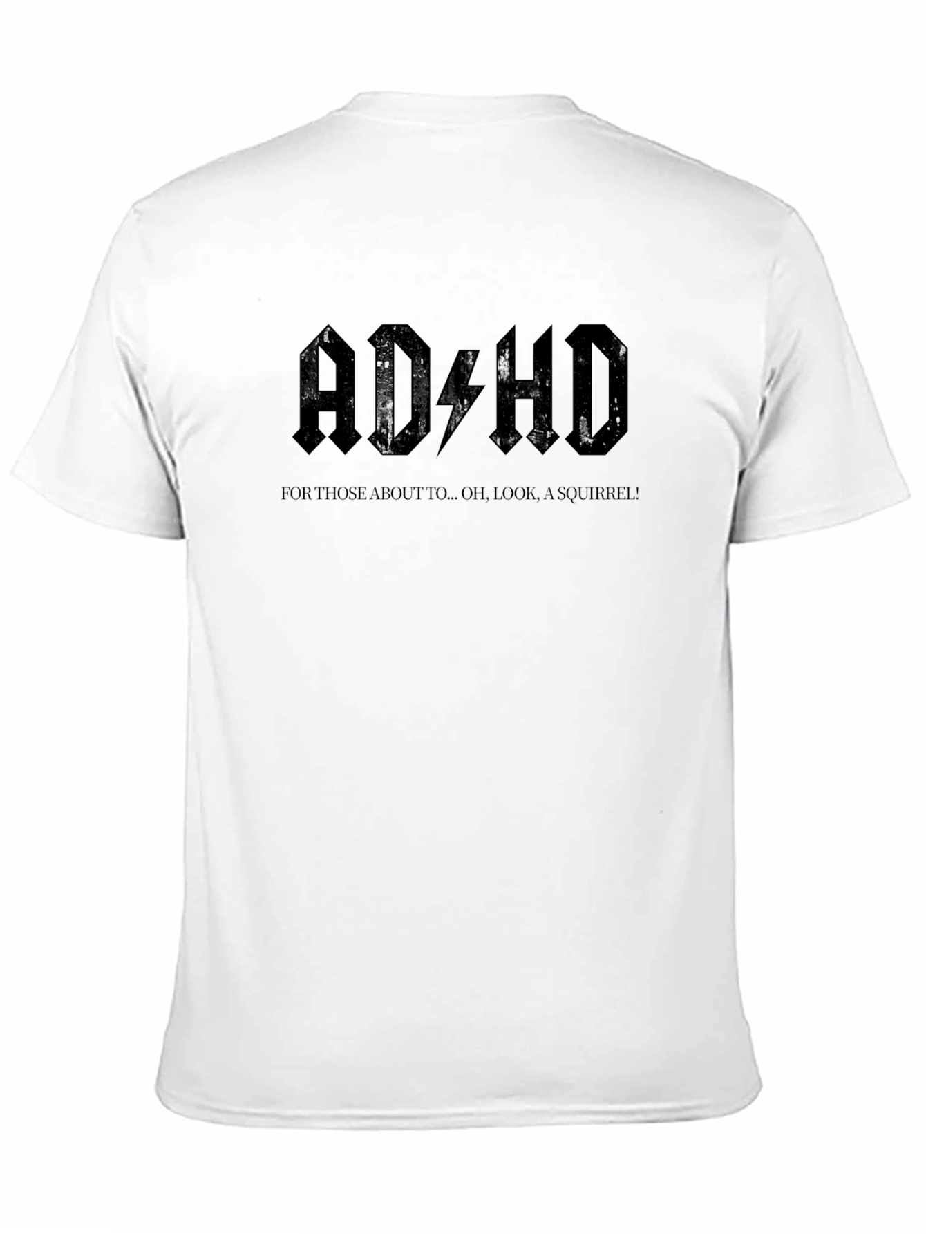 Black ADHD T-Shirt: Funny Squirrel Distraction Design view 11
