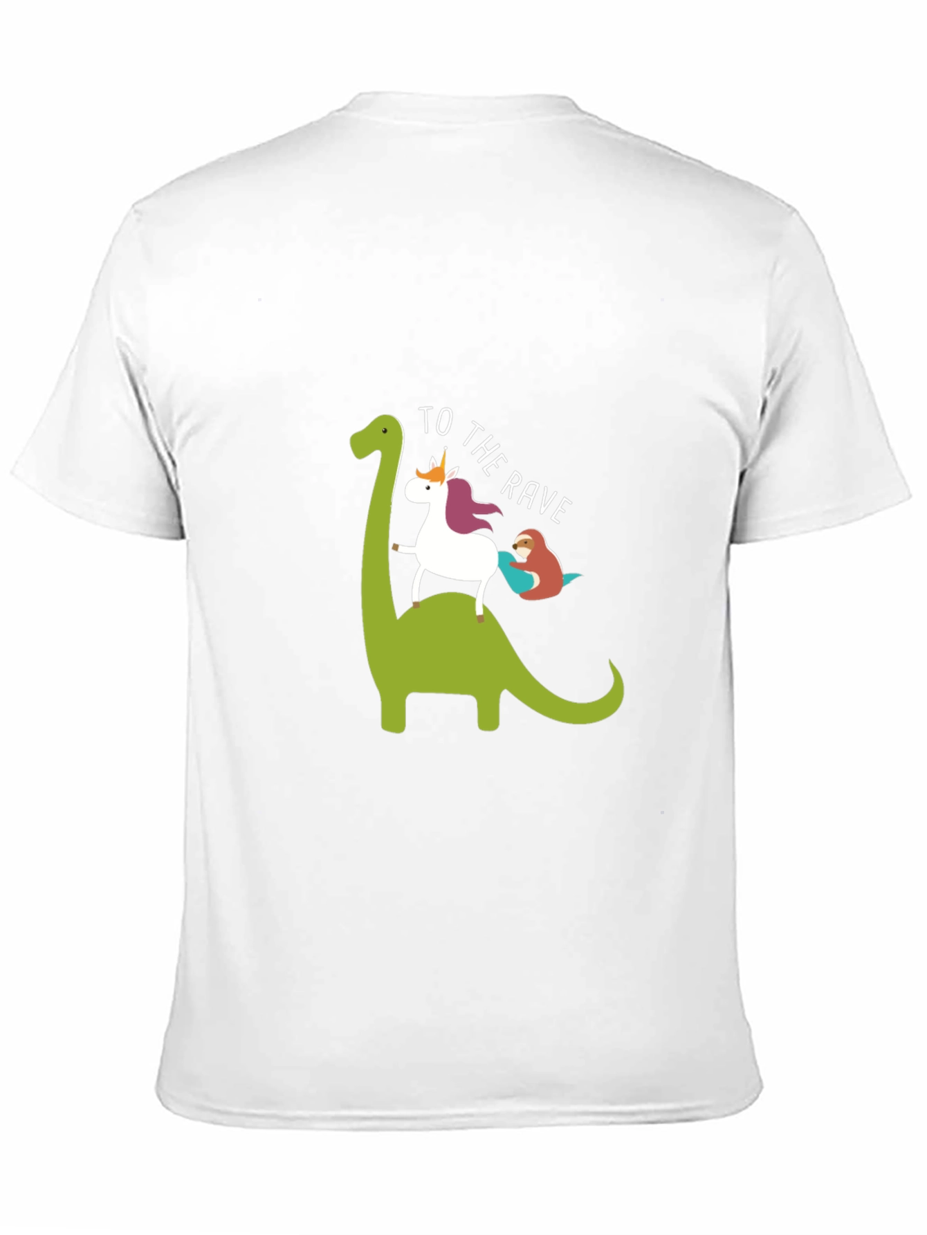Black Dino Unicorn Rave T-Shirt - Funny Graphic Tee view 11