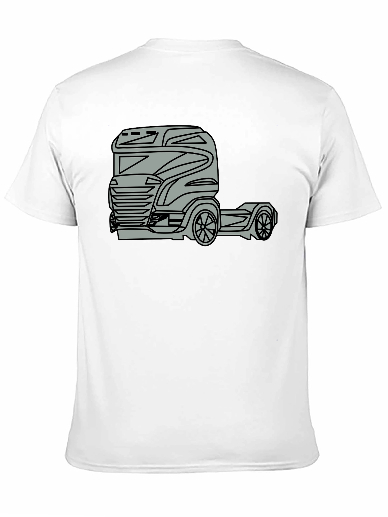 Black Truck Graphic Tee - Modern Black Cotton Blend T-Shirt view 11