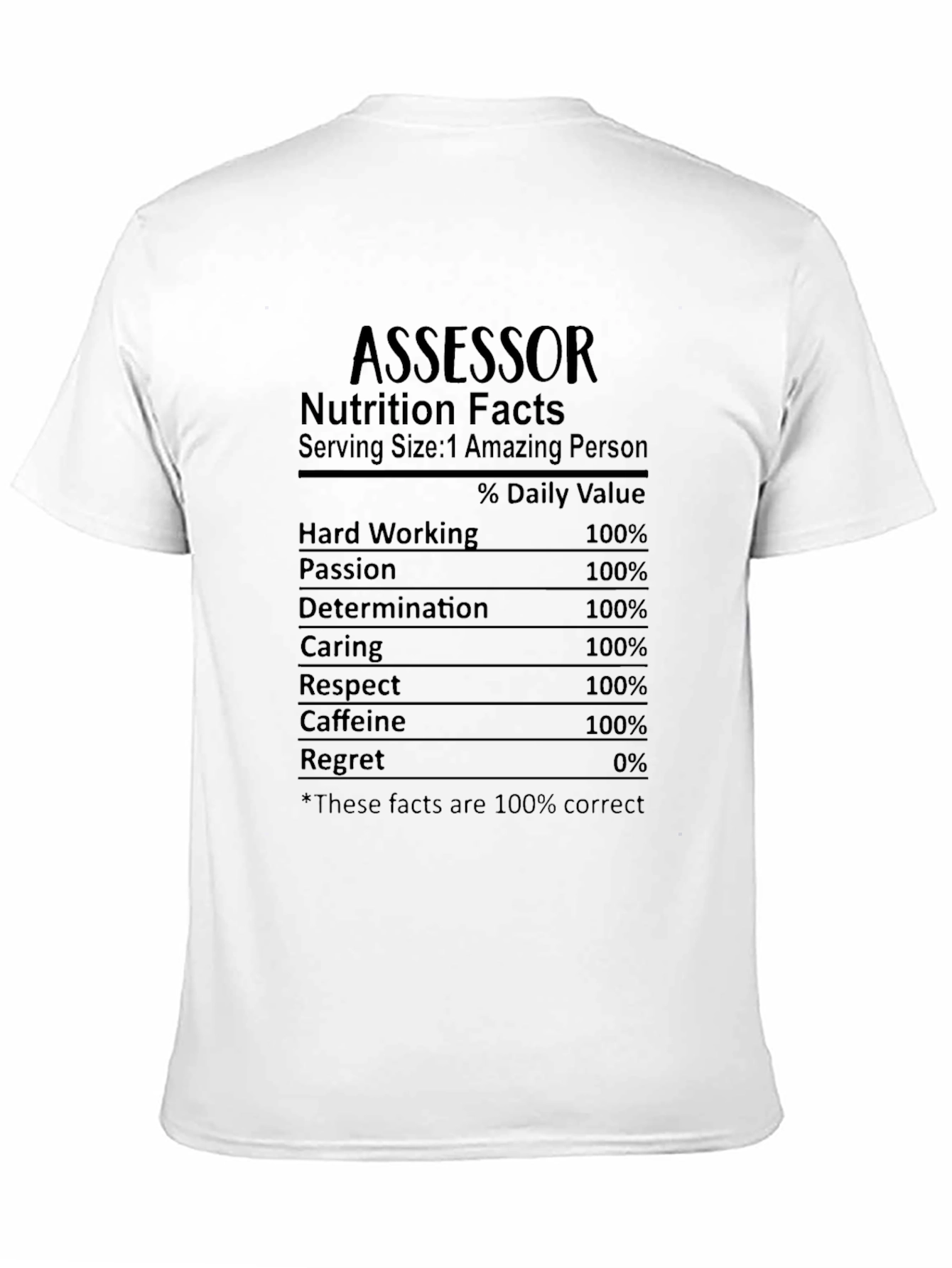 Black Assessor Nutrition Facts T-Shirt - Amazing Person Inside! view 11