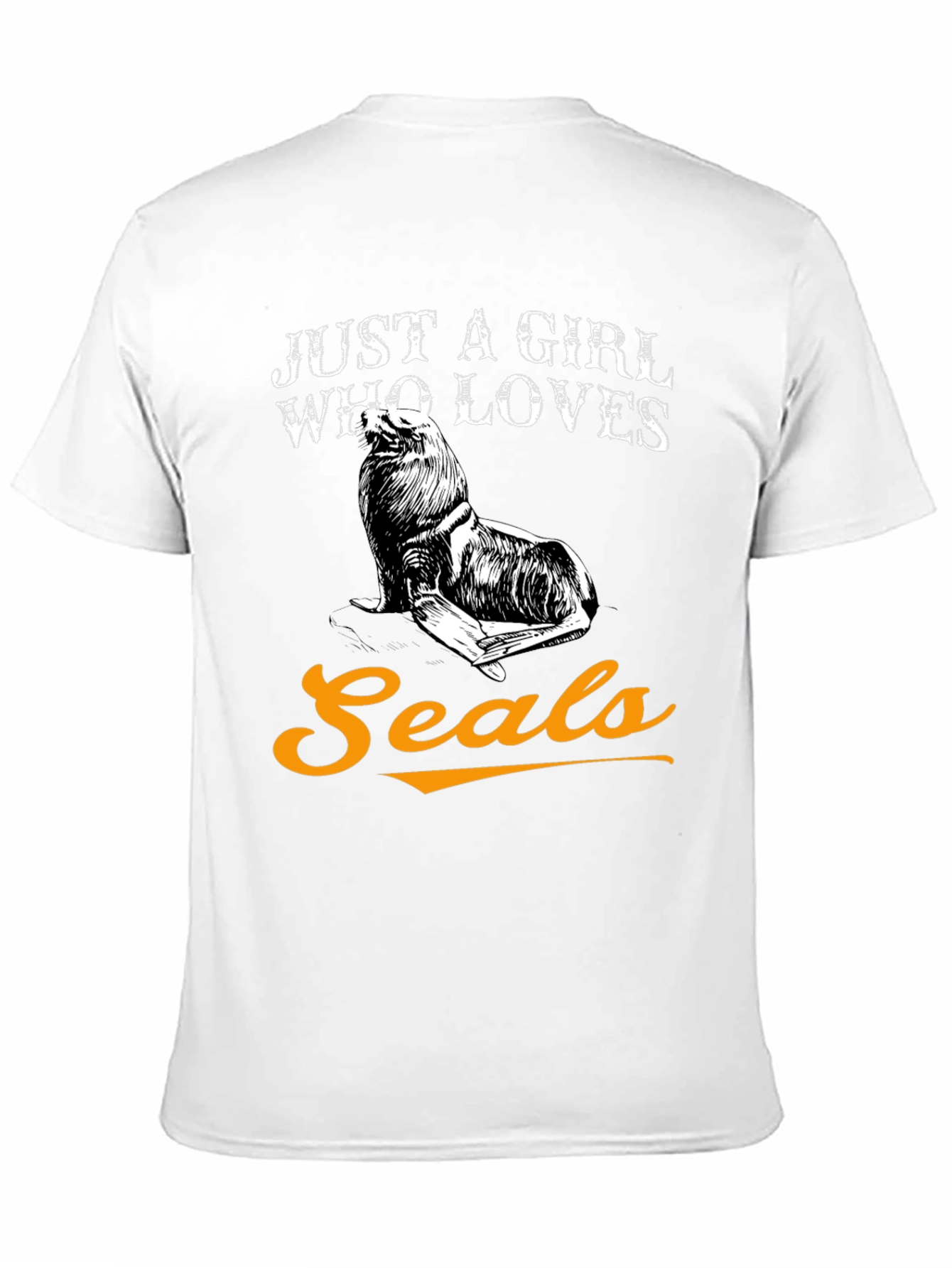 Black Just a Girl Who Loves Seals Graphic T-Shirt view 11