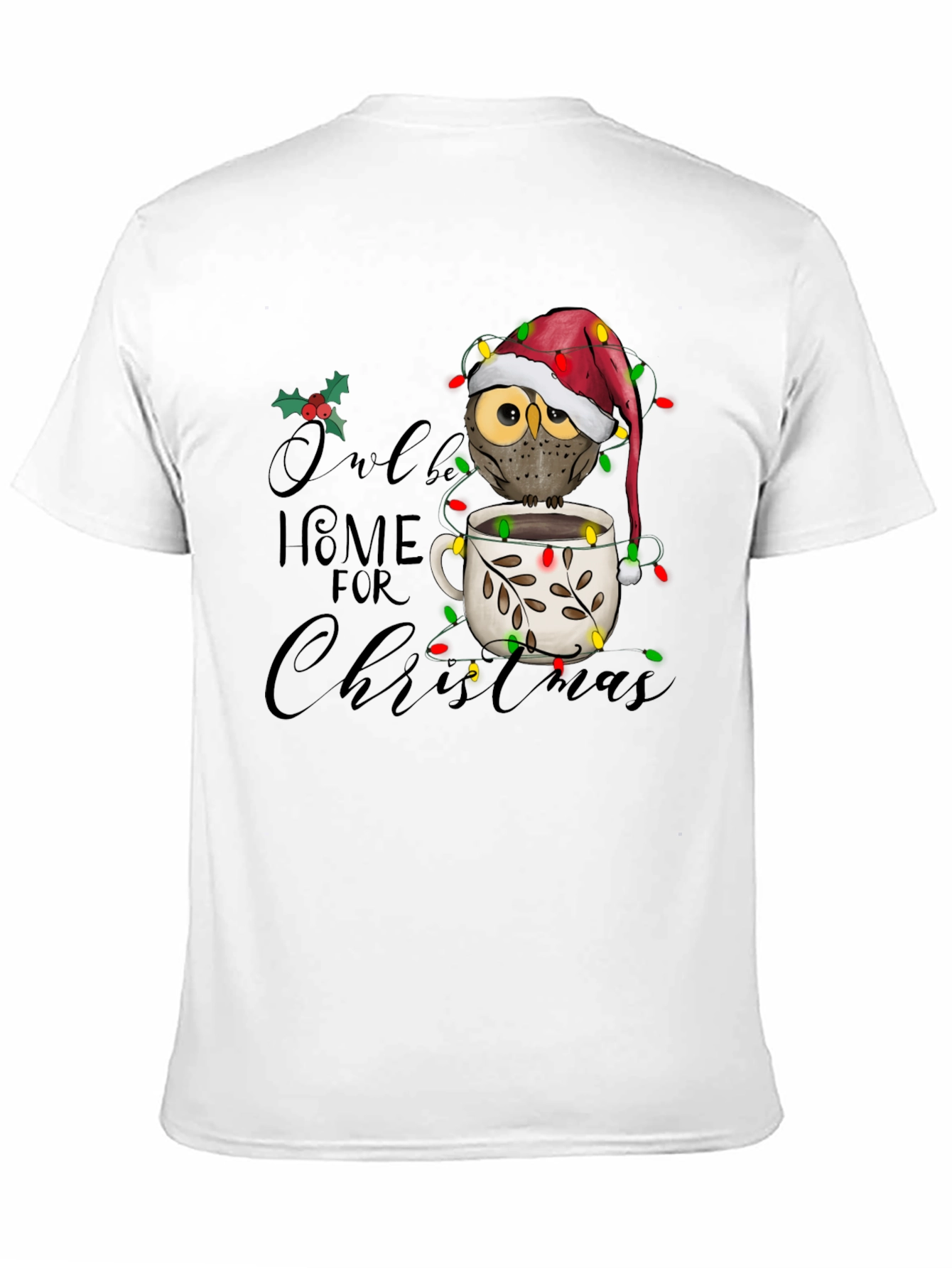 Black Owl Be Home for Christmas Graphic Tee view 11