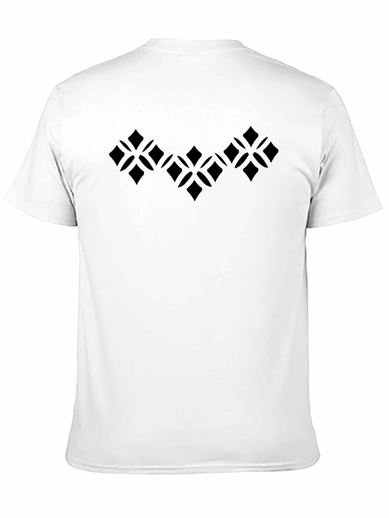 Black Geometric Pattern Black T-Shirt view 11