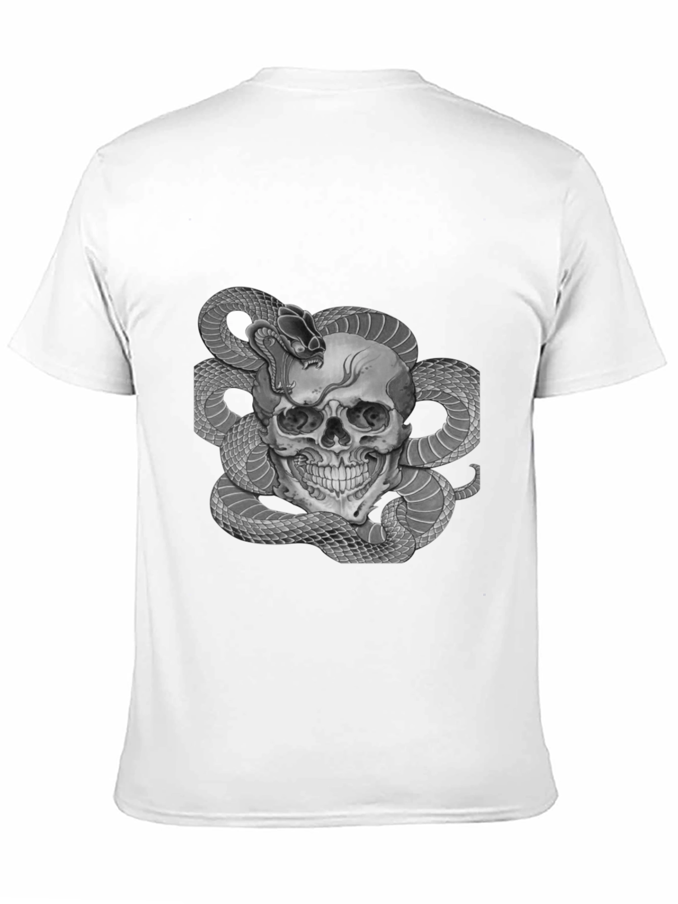 Black Skull & Snake Graphic Tee - Men's Black T-Shirt view 11