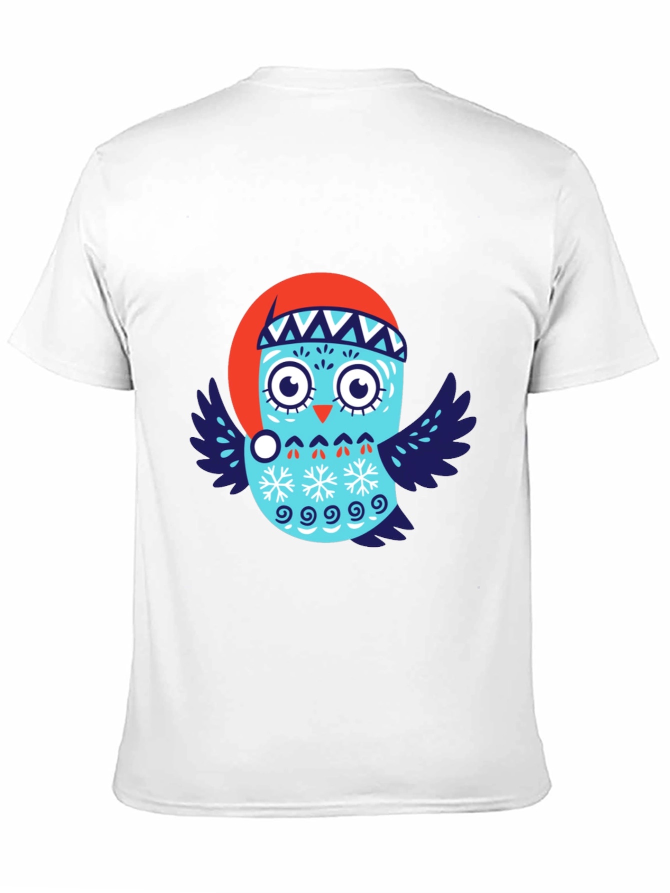 Black Festive Owl T-Shirt - Holiday Design view 11