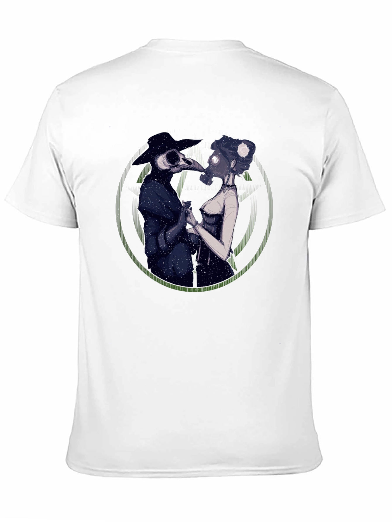 Black Plague Doctor Couple Graphic Tee - Black view 11