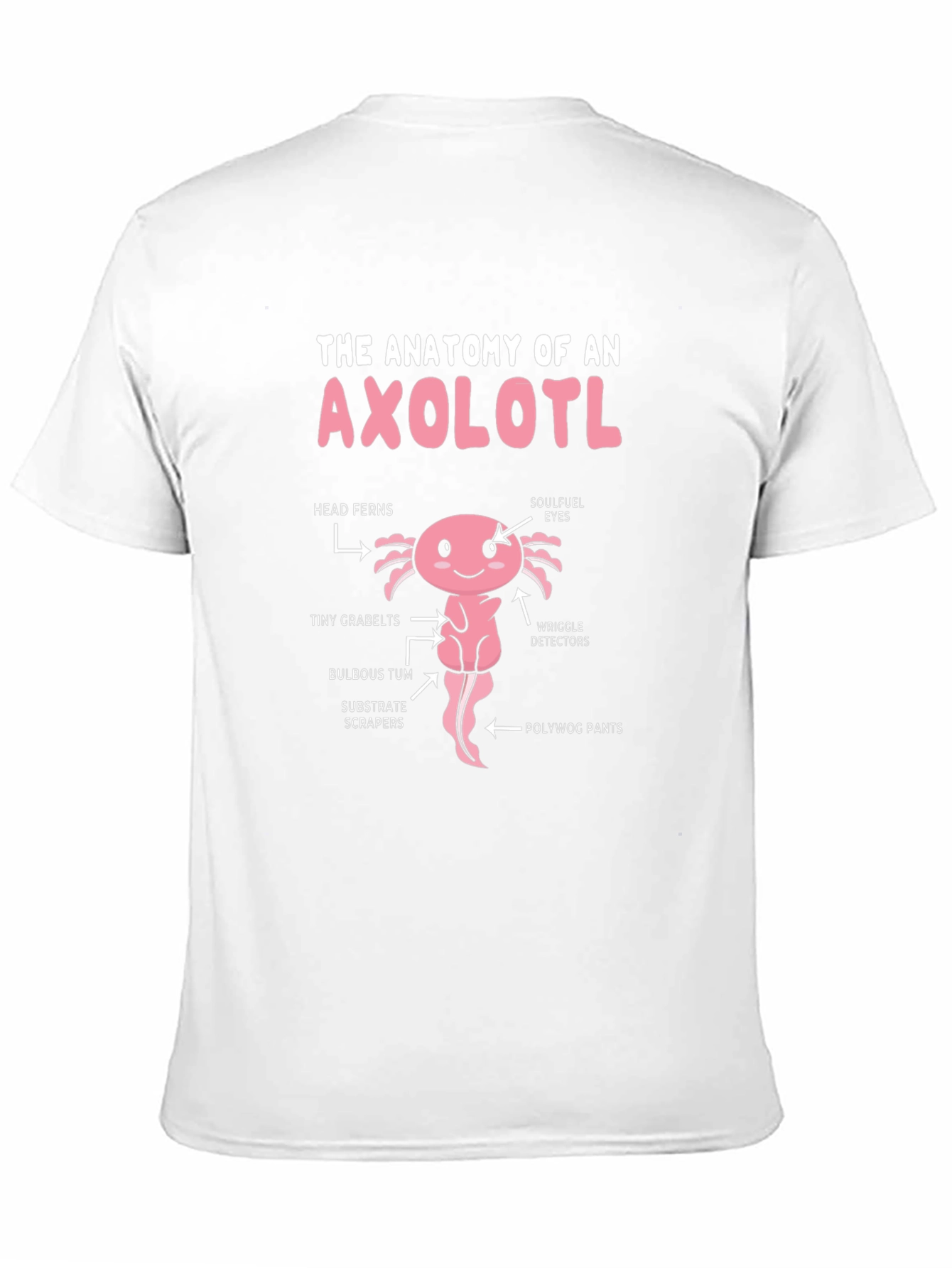 Black Anatomy of an Axolotl Funny T-Shirt view 11