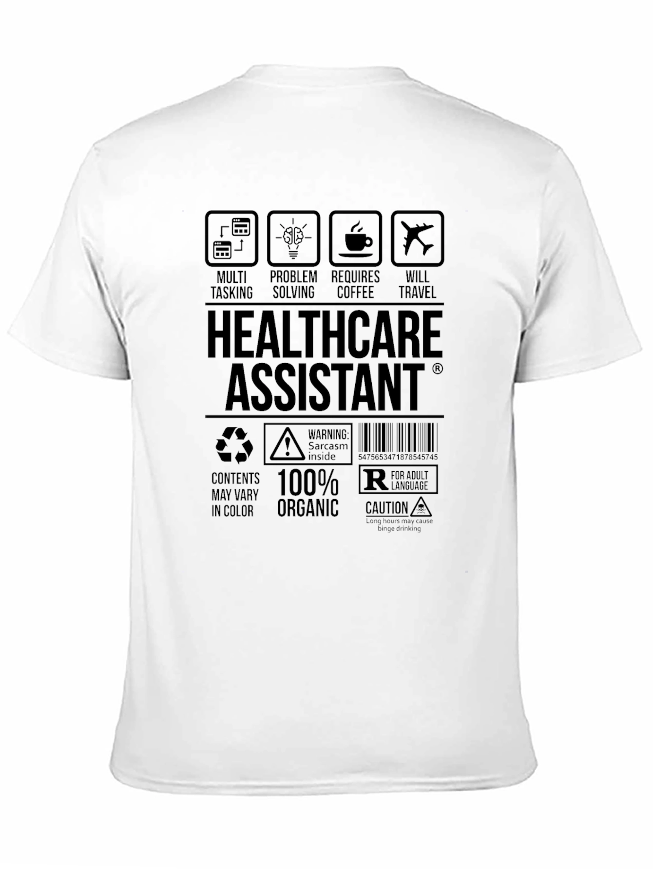 Black Healthcare Assistant Humor T-Shirt view 11