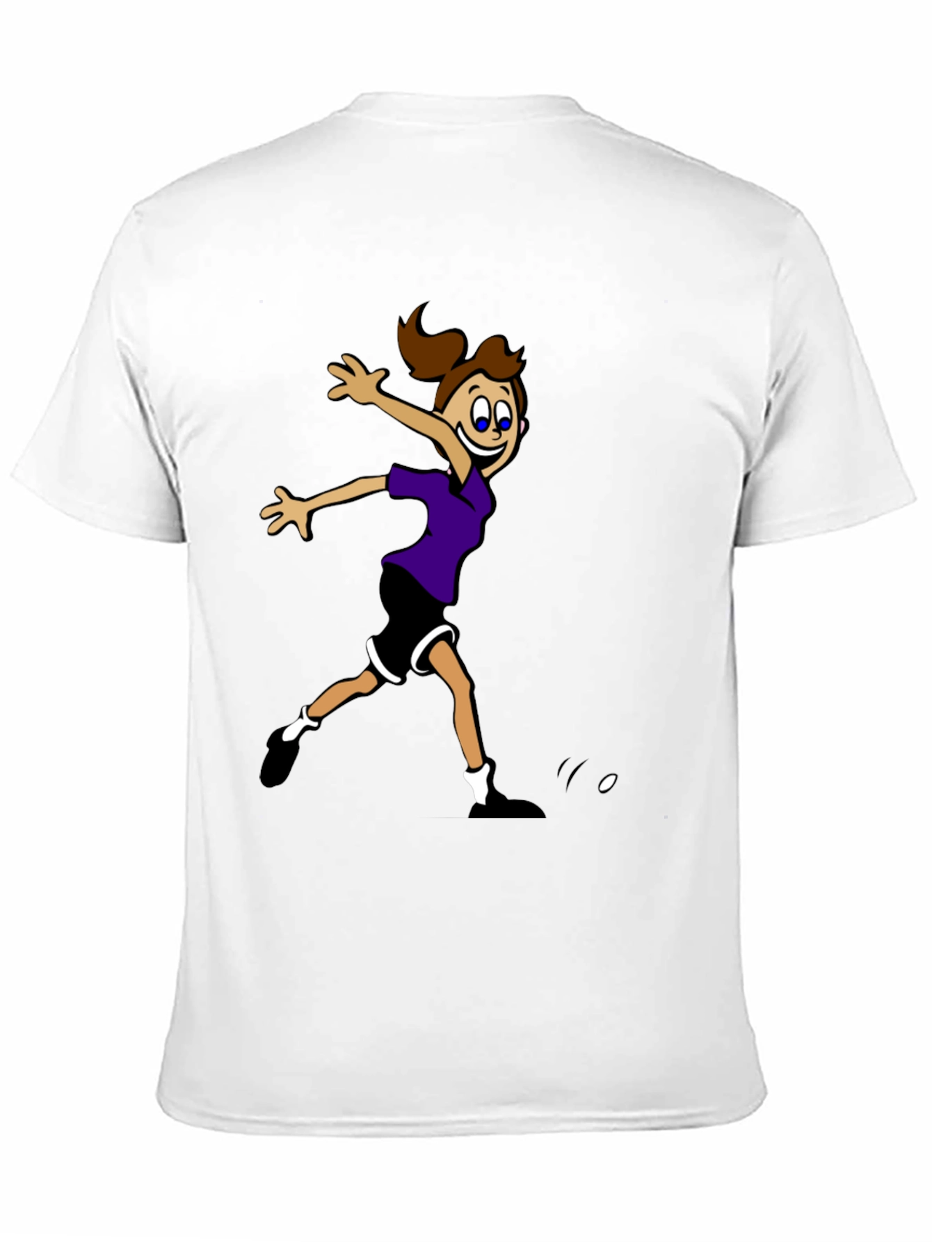Black Cartoon Girl's Sporty Graphic Black T-Shirt view 11