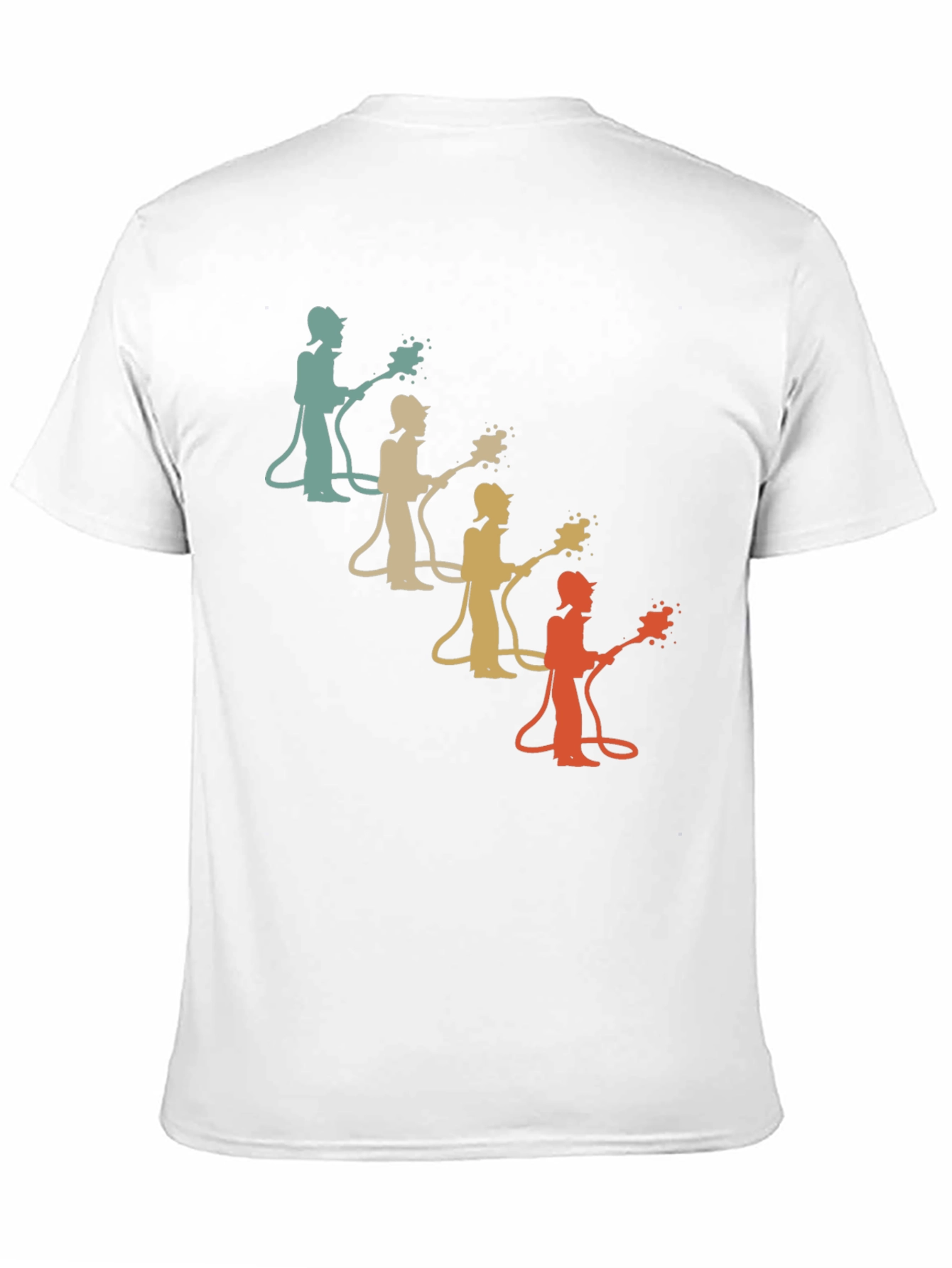 Black Retro Firefighter T-Shirt: Cool Vintage Design view 11