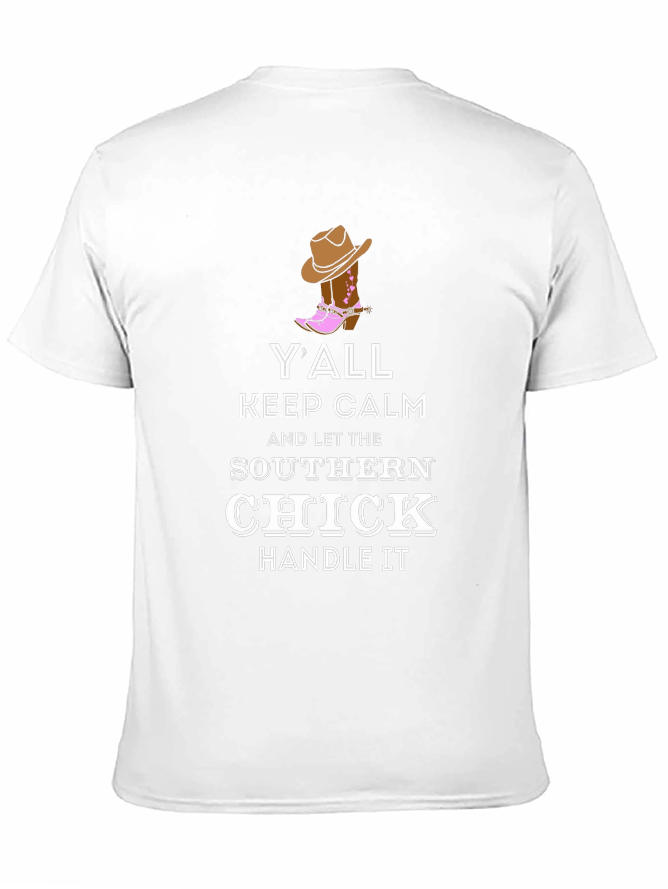 Black Y'all Keep Calm Southern Chick T-Shirt view 11