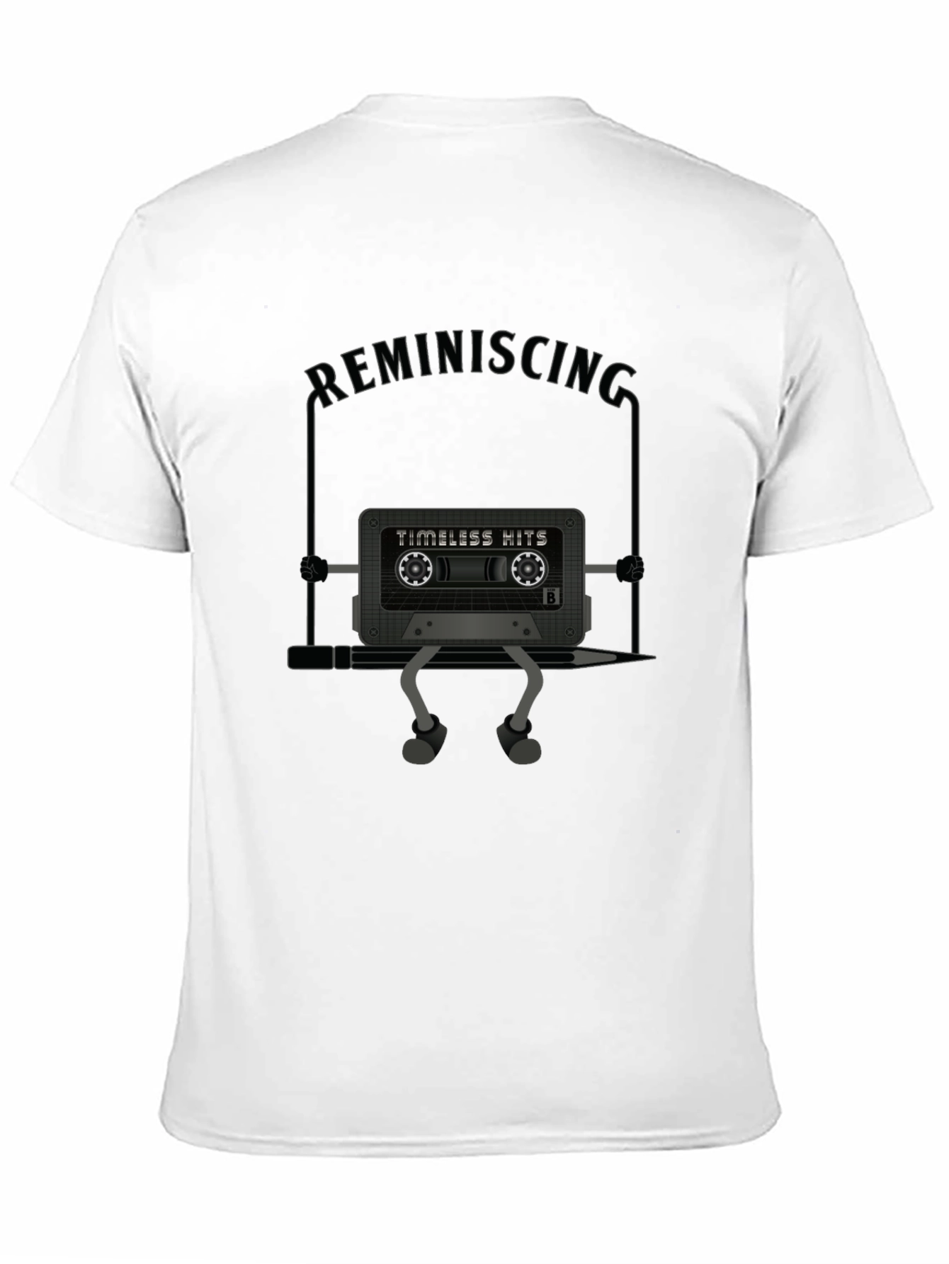 Black Retro Music Cassette T-Shirt - Reminiscing Tee view 11