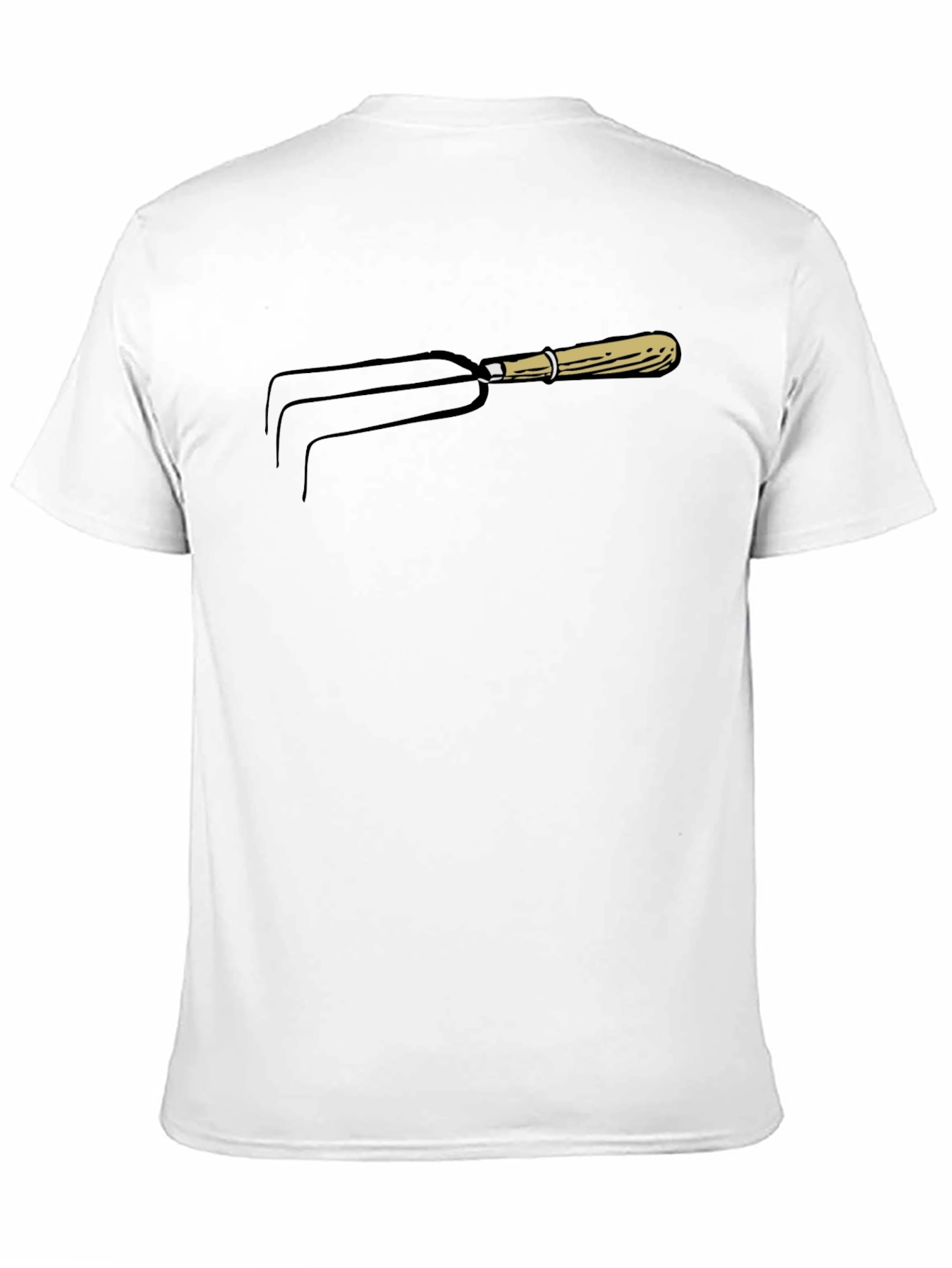 Black Gardener's Delight: Funny Three-Tine Pitchfork T-Shirt view 11