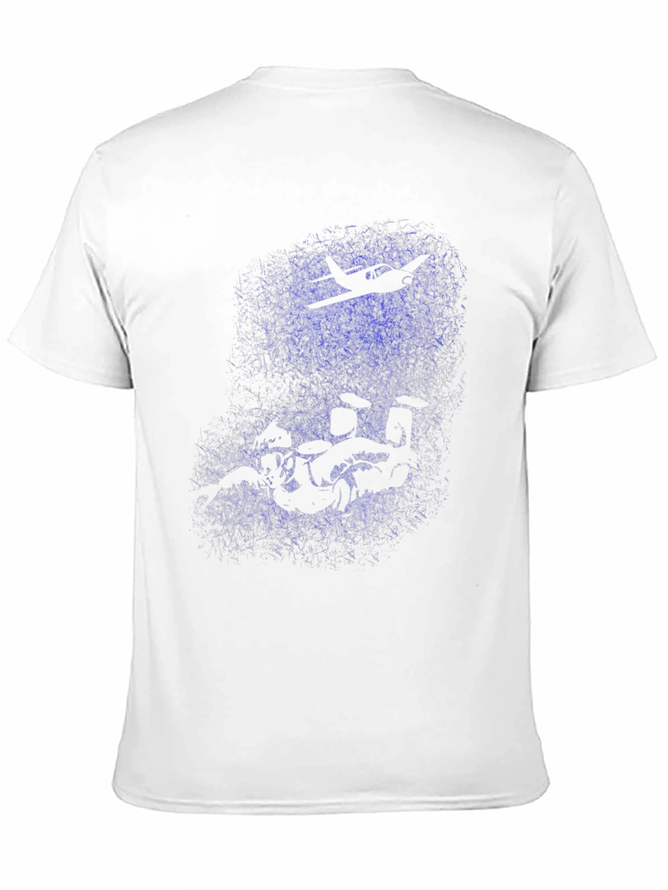 Black Skydiver & Airplane Graphic Black T-Shirt view 11