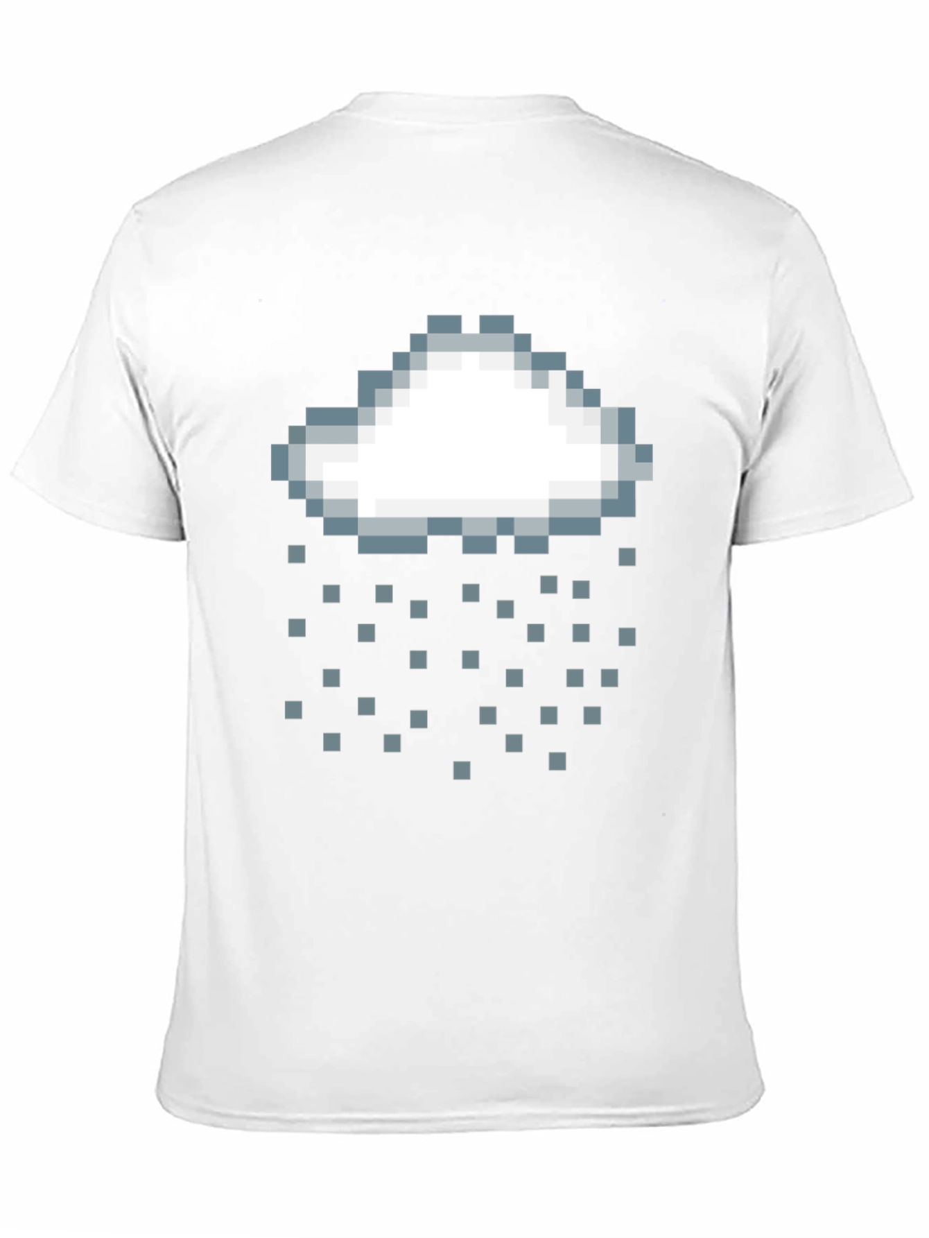 Black Pixel Rain Cloud Graphic Black T-Shirt view 11