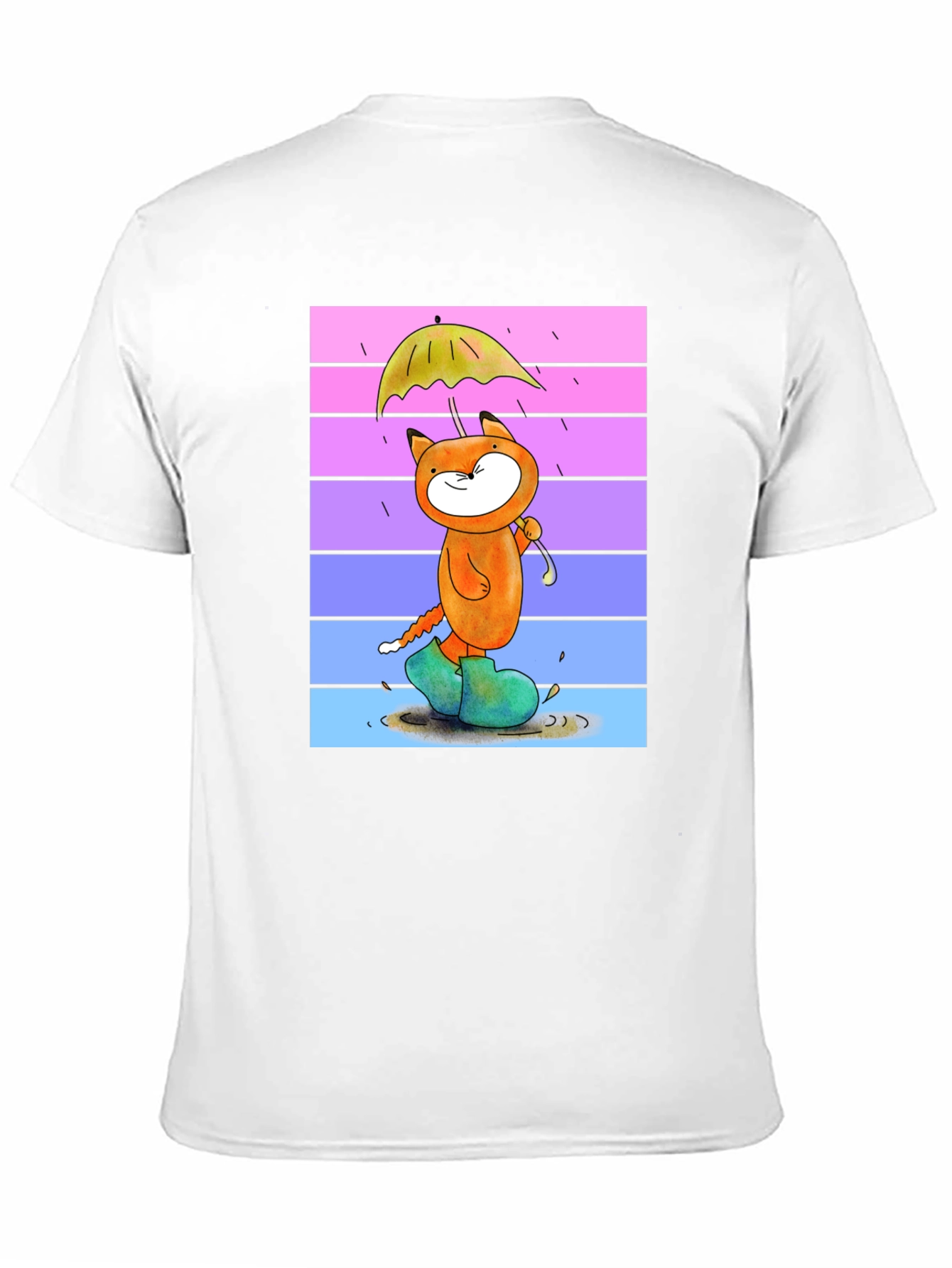 Black Cartoon Fox in Boots T-Shirt view 11