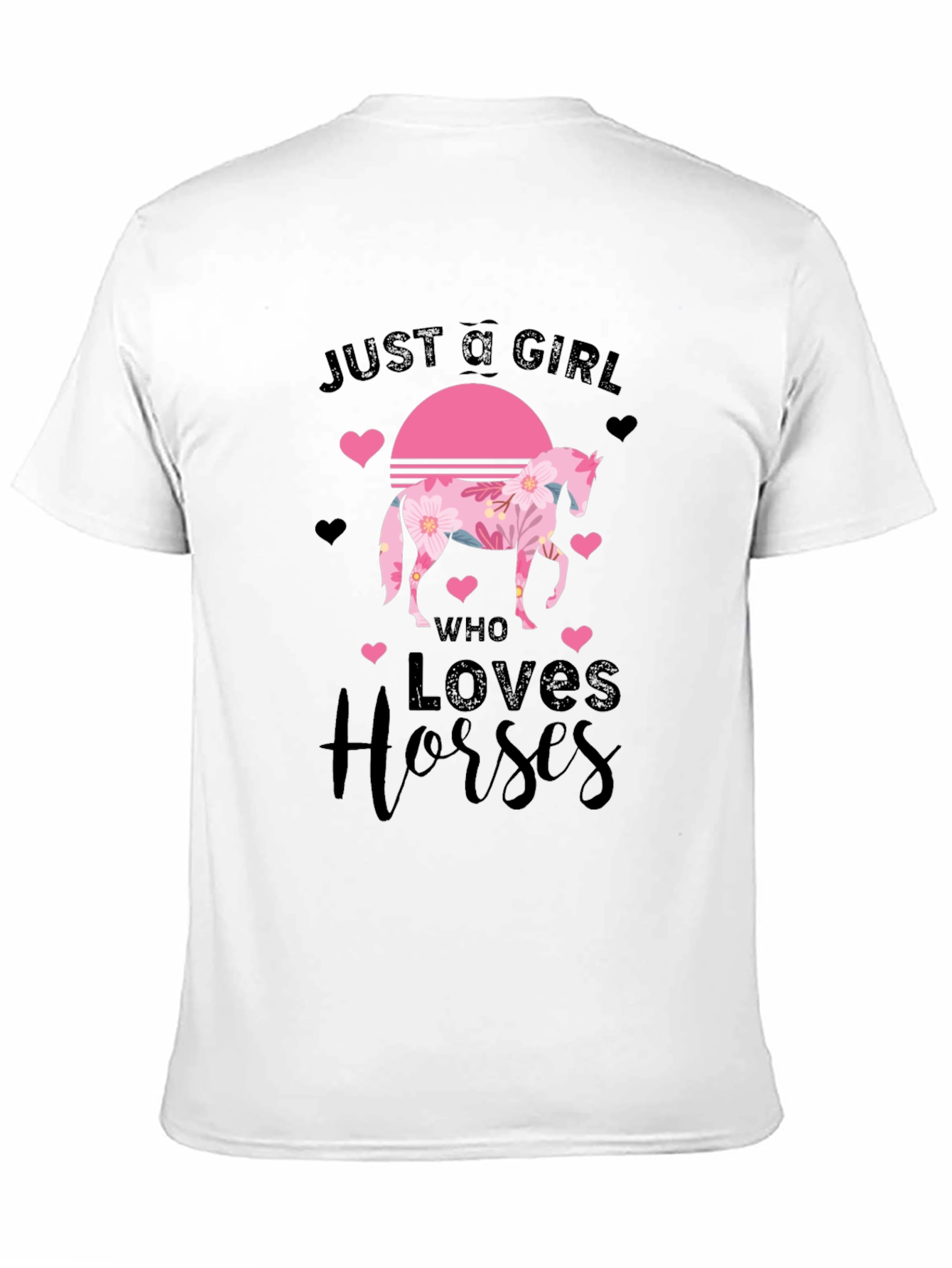 Black Just a Girl Who Loves Horses T-Shirt view 11
