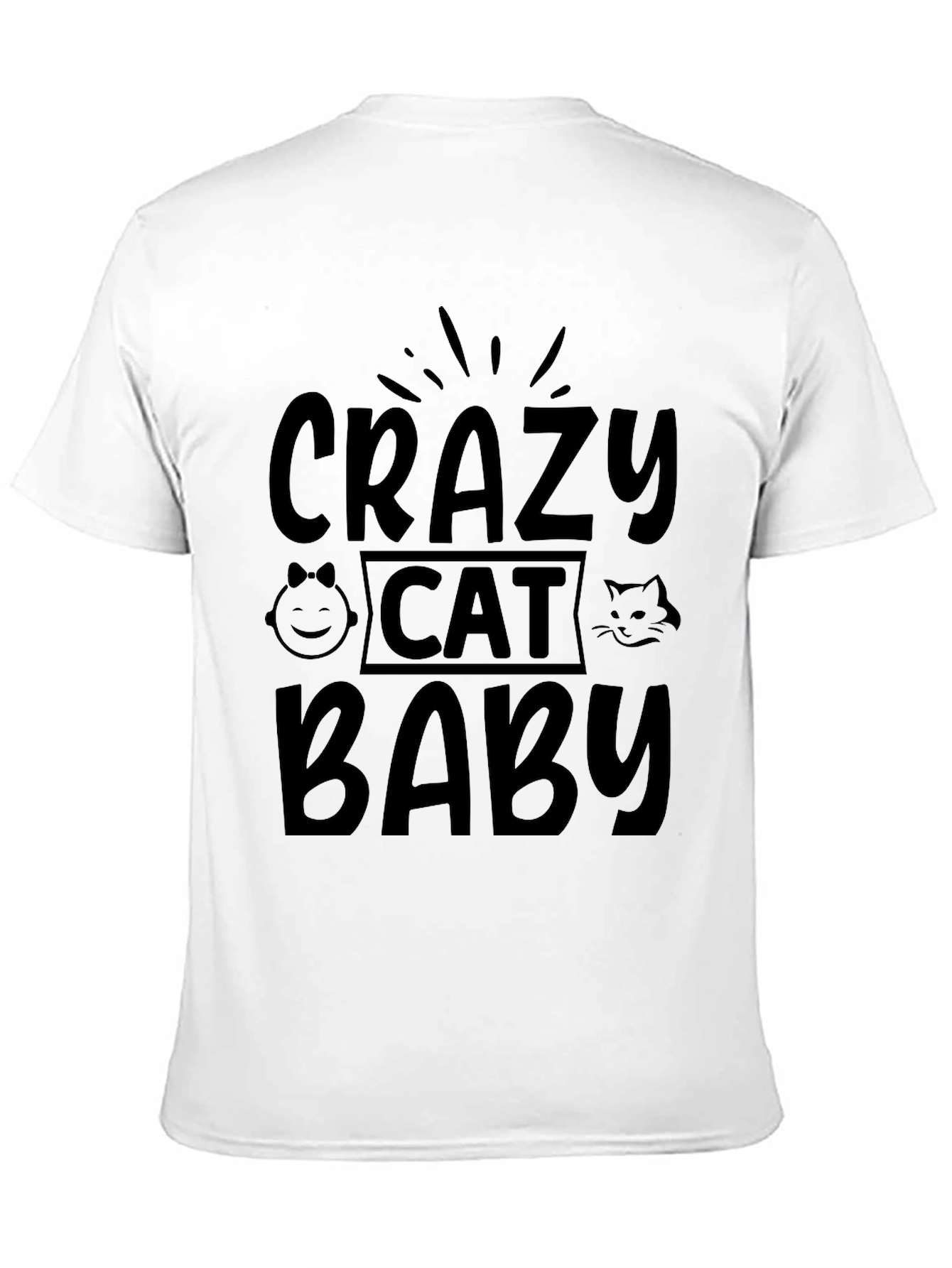 Black Crazy Cat Baby Black T-Shirt view 11