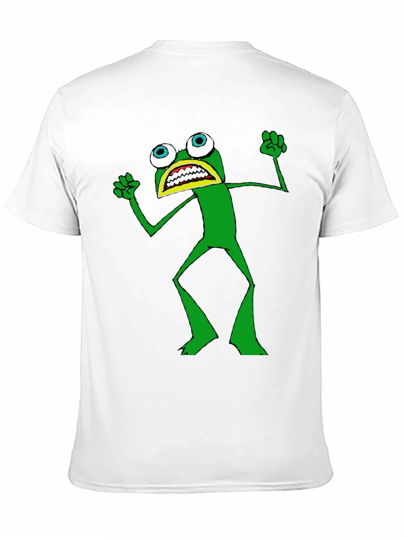 Black Frog T-Shirt - Black Crew Neck, Funny Cartoon view 11