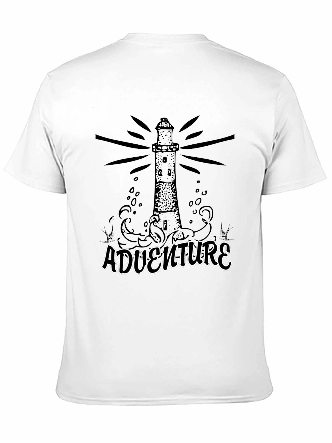 Black Adventure Lighthouse Graphic Tee - Black Cotton view 11