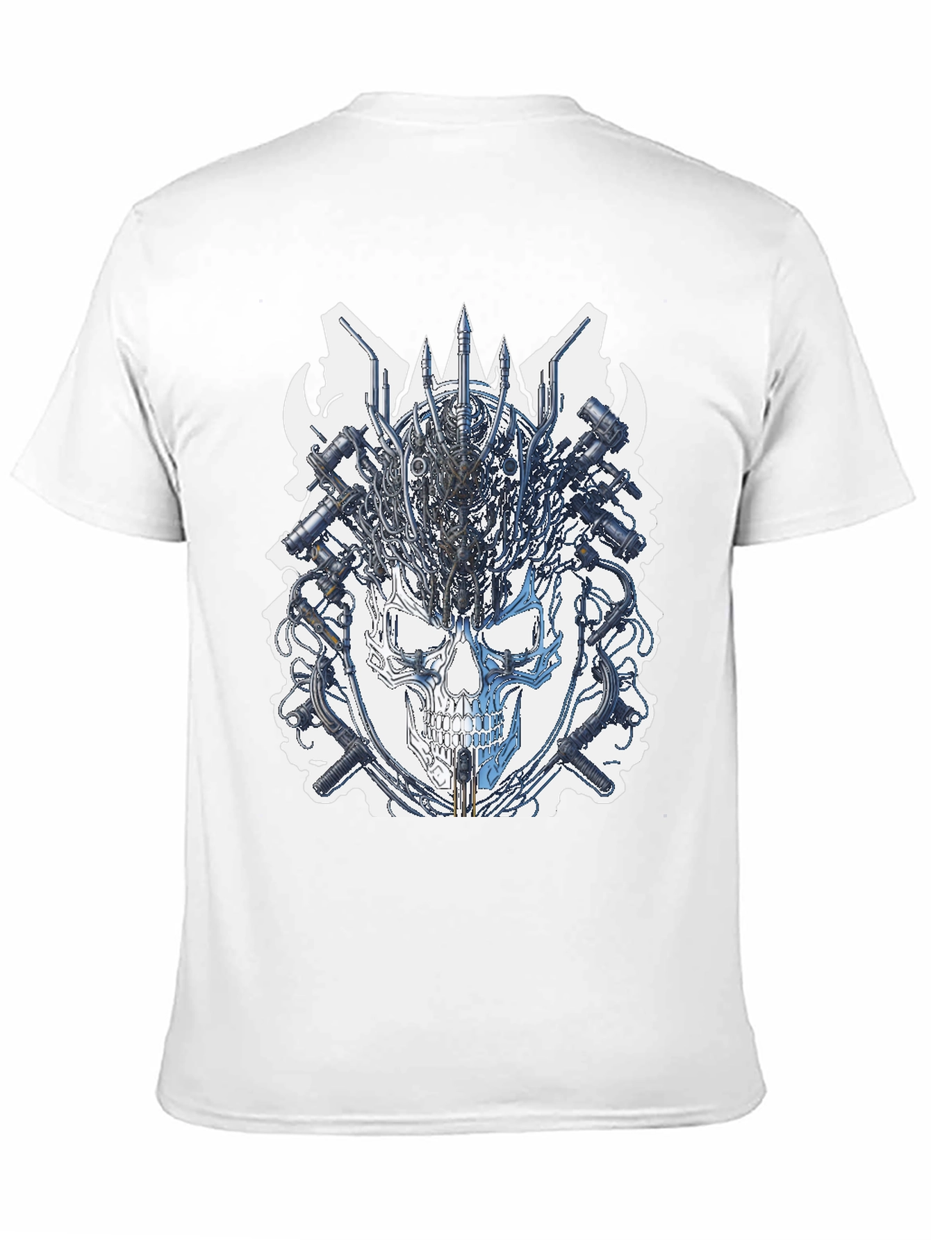 Black Cyber Skull T-Shirt - Edgy Graphic Tee view 11