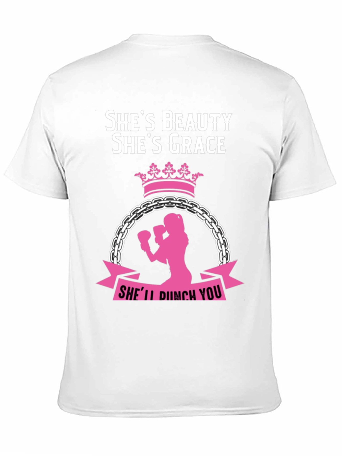 Black She's Beauty She's Grace Women's Boxing T-Shirt view 11