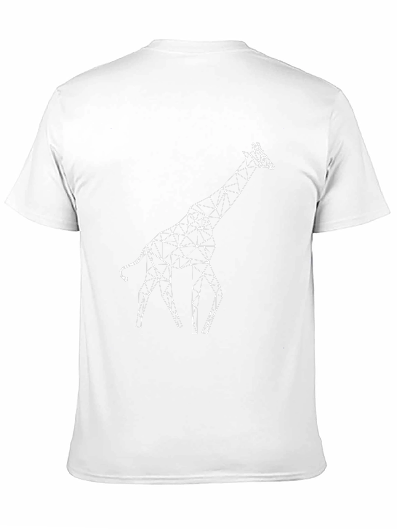 Black Geometric Giraffe T-Shirt - Unique Polygonal Design view 11