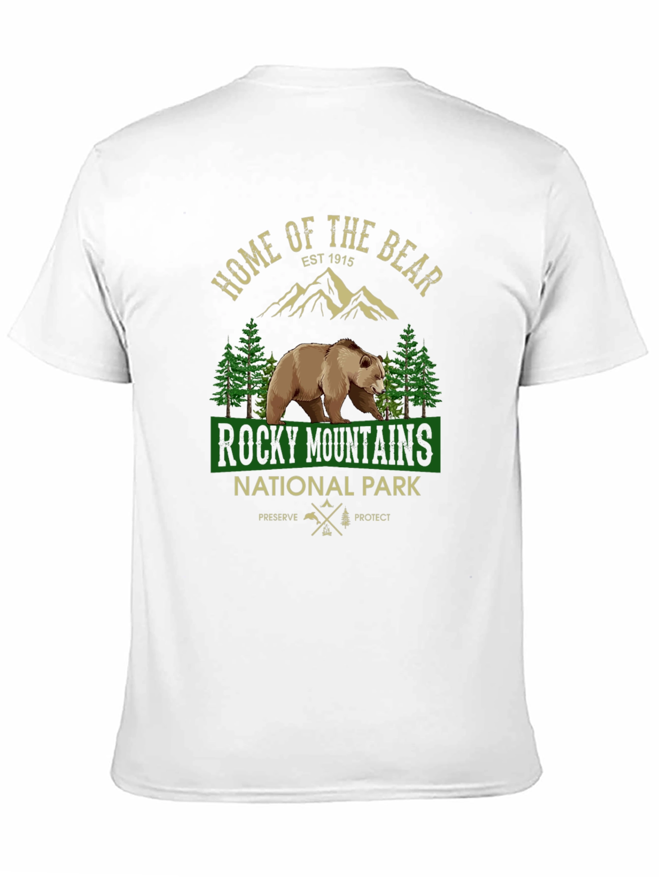 Black Rocky Mountains National Park Bear Graphic T-Shirt view 11