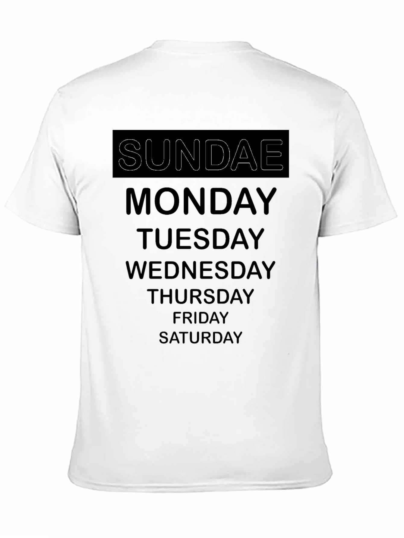 Black Days of the Week Black T-Shirt view 11