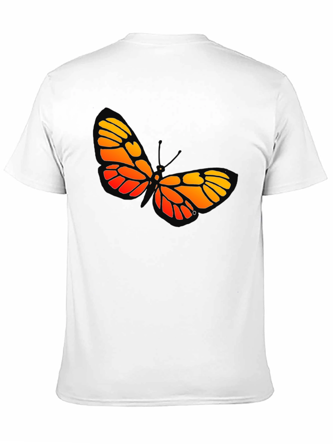 Black Butterfly Graphic Tee - Bold Orange and Yellow Design view 11