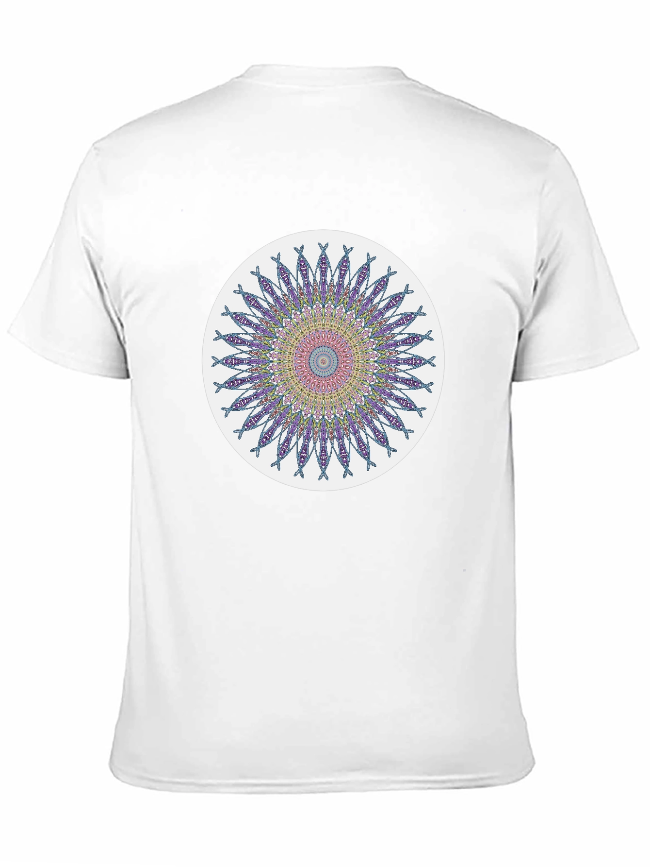Black Mandala Design Black T-Shirt view 11
