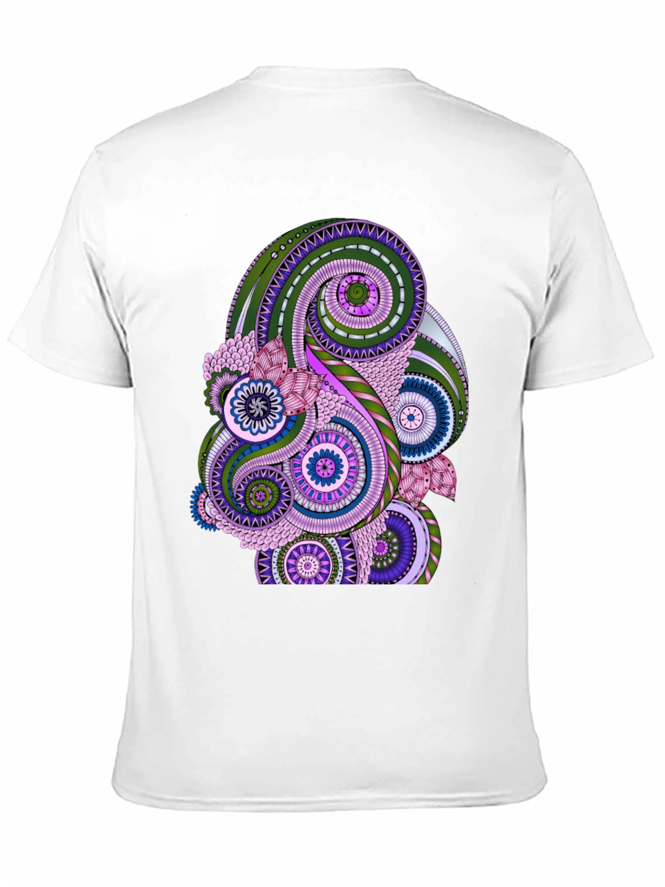 Black Paisley Pattern Black T-Shirt - Stylish Casual Wear view 11