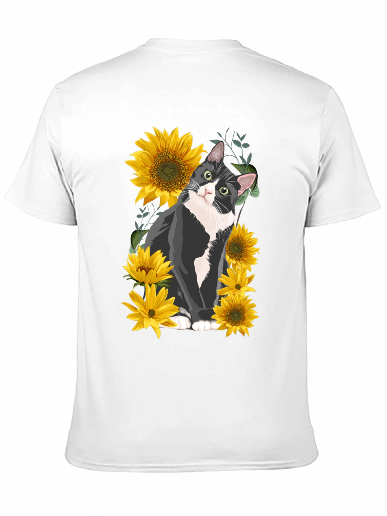 Black Cat and Sunflower Graphic Tee view 11