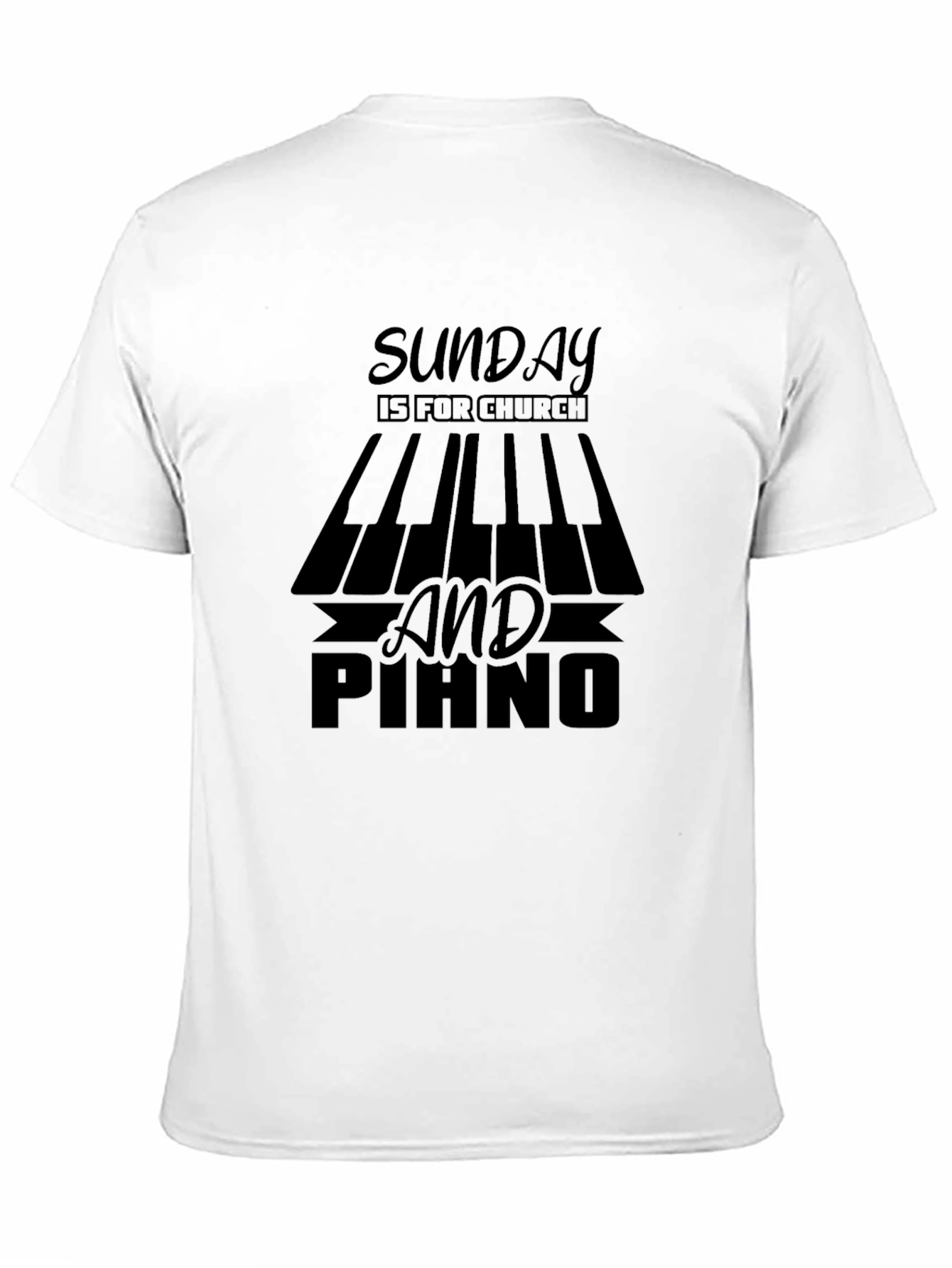 Black Sunday Church Piano Graphic T-Shirt view 11