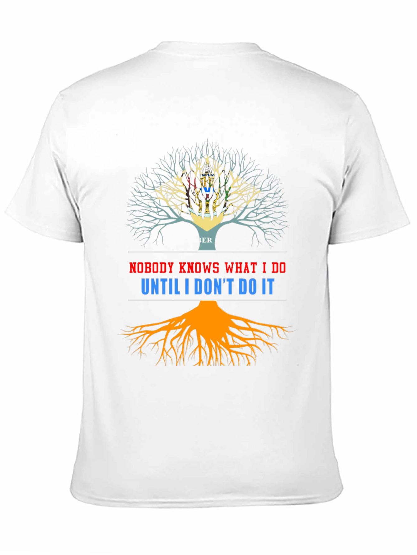 Black Nobody Knows T-Shirt - Unique Tree of Life Design view 11