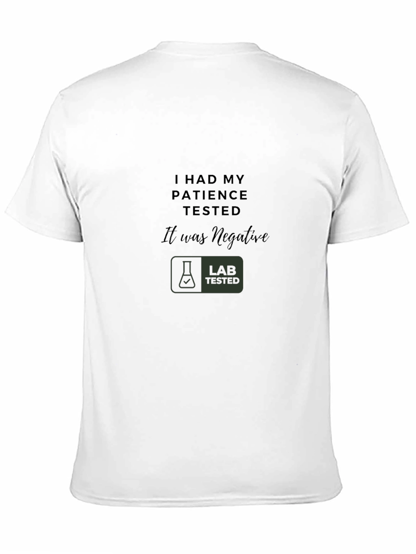 Black Humorous "Patience Tested" Graphic Tee - Black view 11