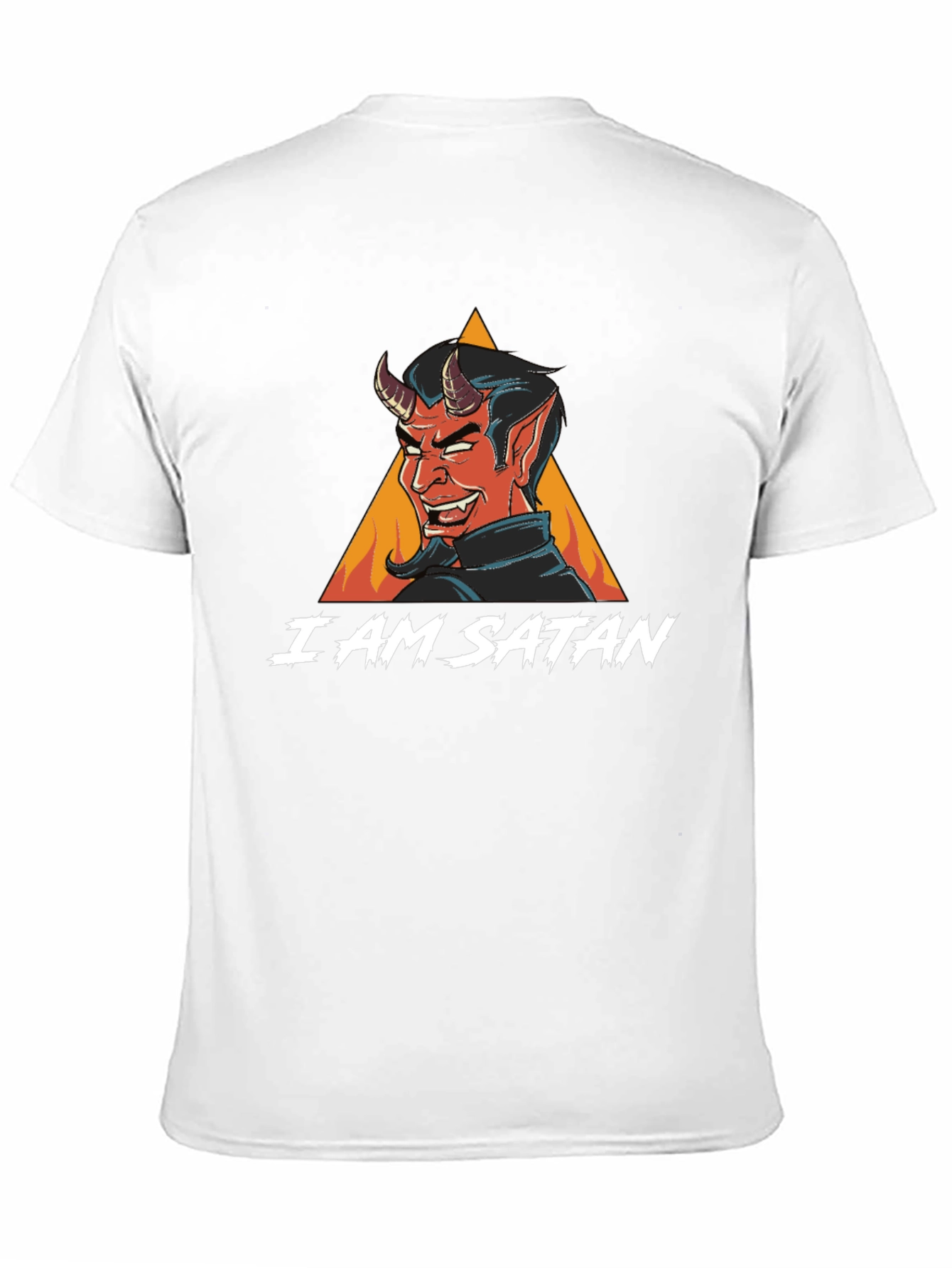 Black I Am Satan Graphic T-Shirt - Cool Devil Design view 11
