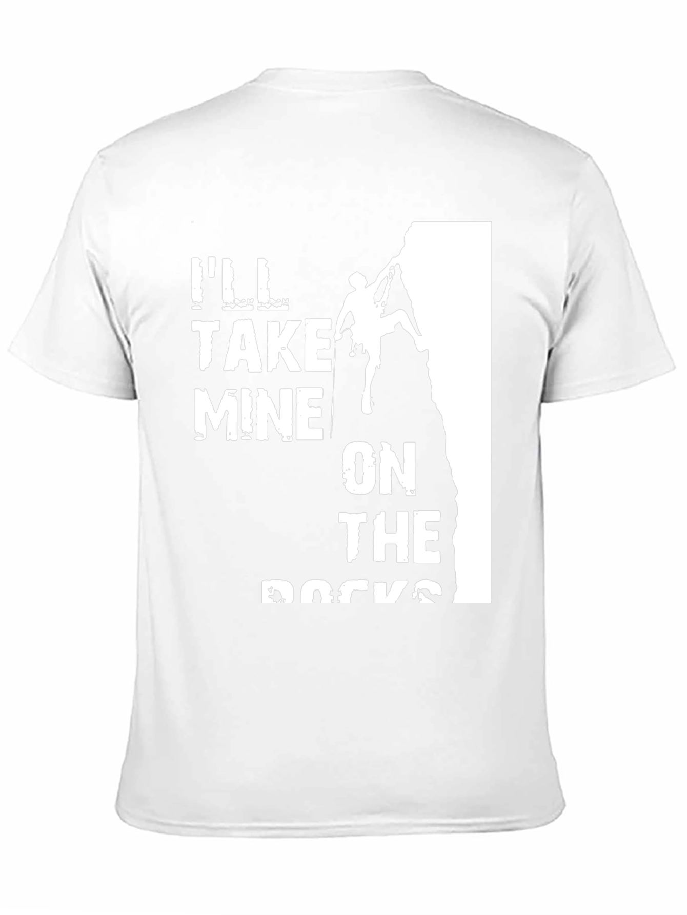 Black Climbing T-Shirt: "I'll Take Mine On The Rocks" - Black view 11