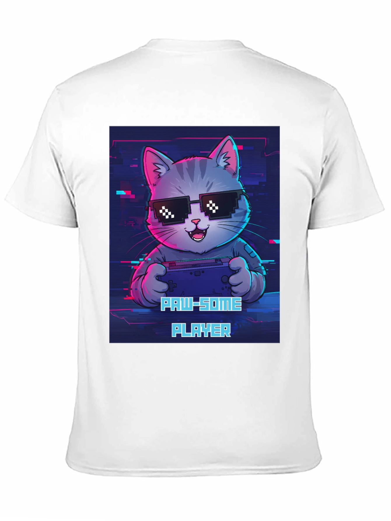 Black Gaming Cat Graphic Tee - Paw-some Player T-shirt view 11
