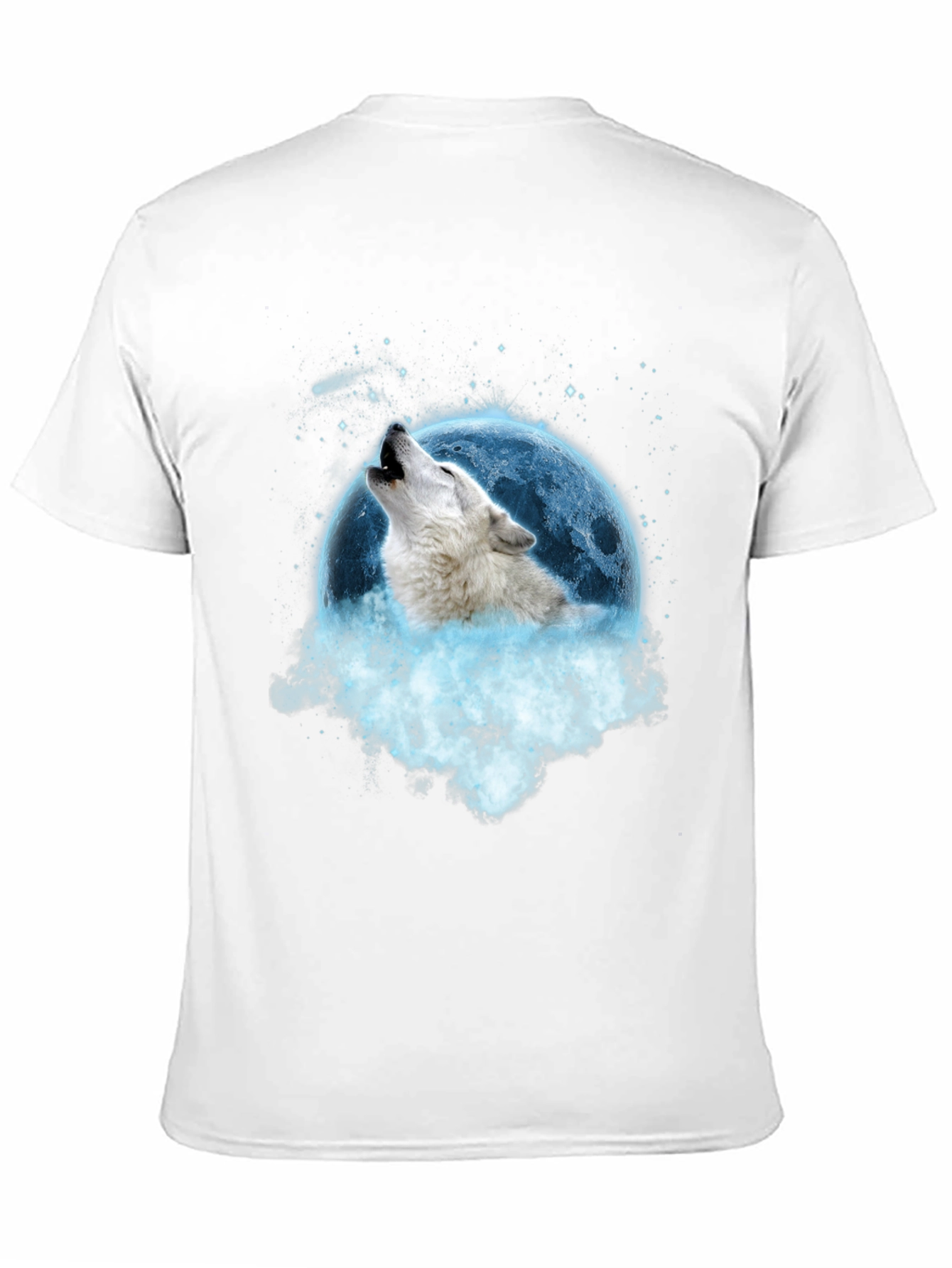 Black Wolf Howling at Moon Graphic Tee view 11