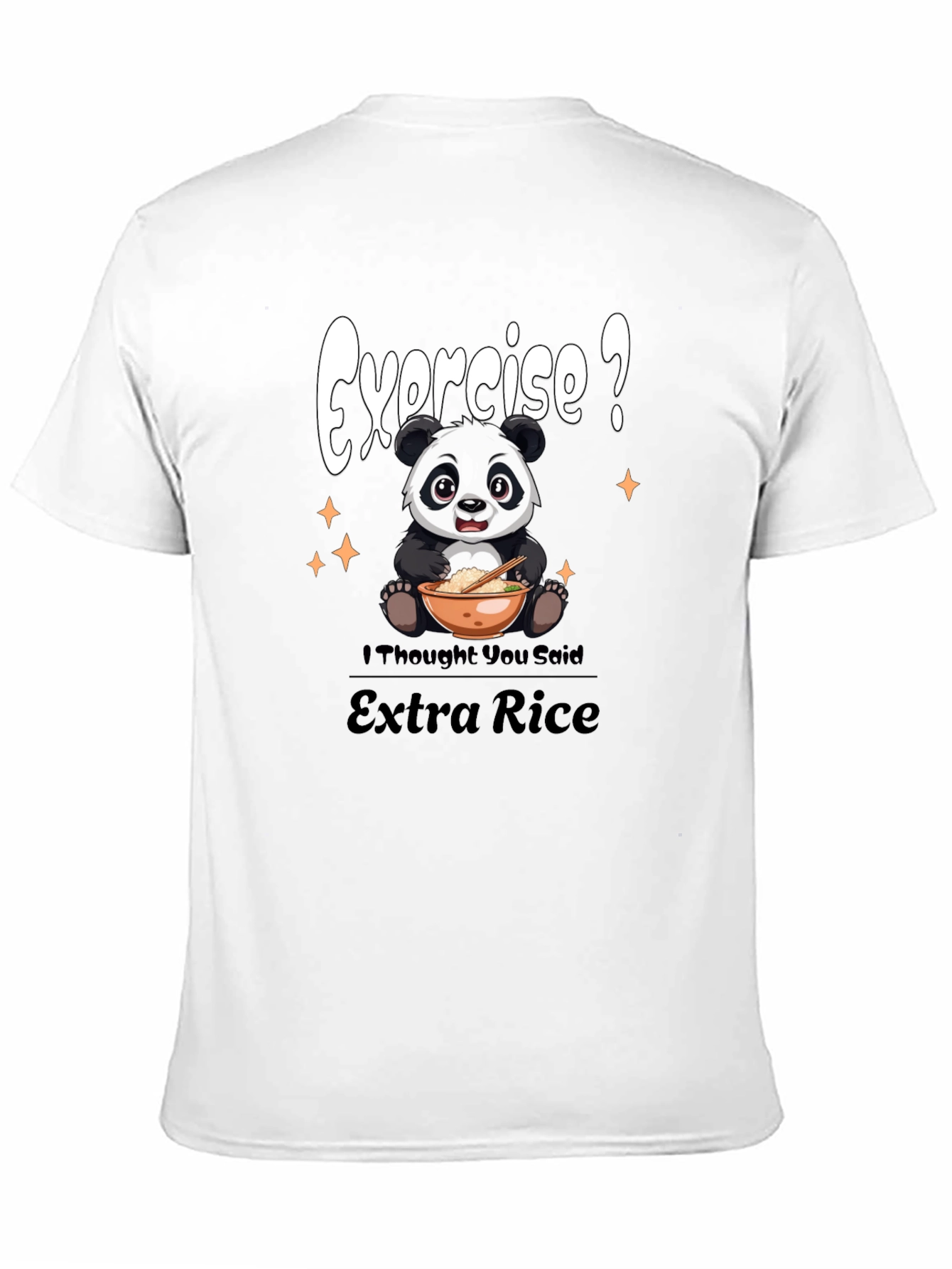 Black Exercise? Panda Extra Rice Graphic Tee view 11